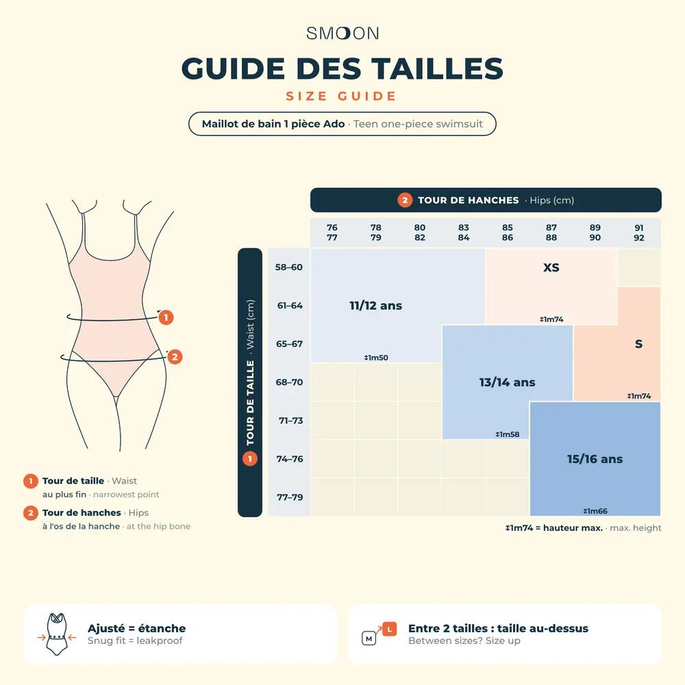 Bañador menstrual de natación Adolescente | Flujo medio/abundante | Uranie 5/7