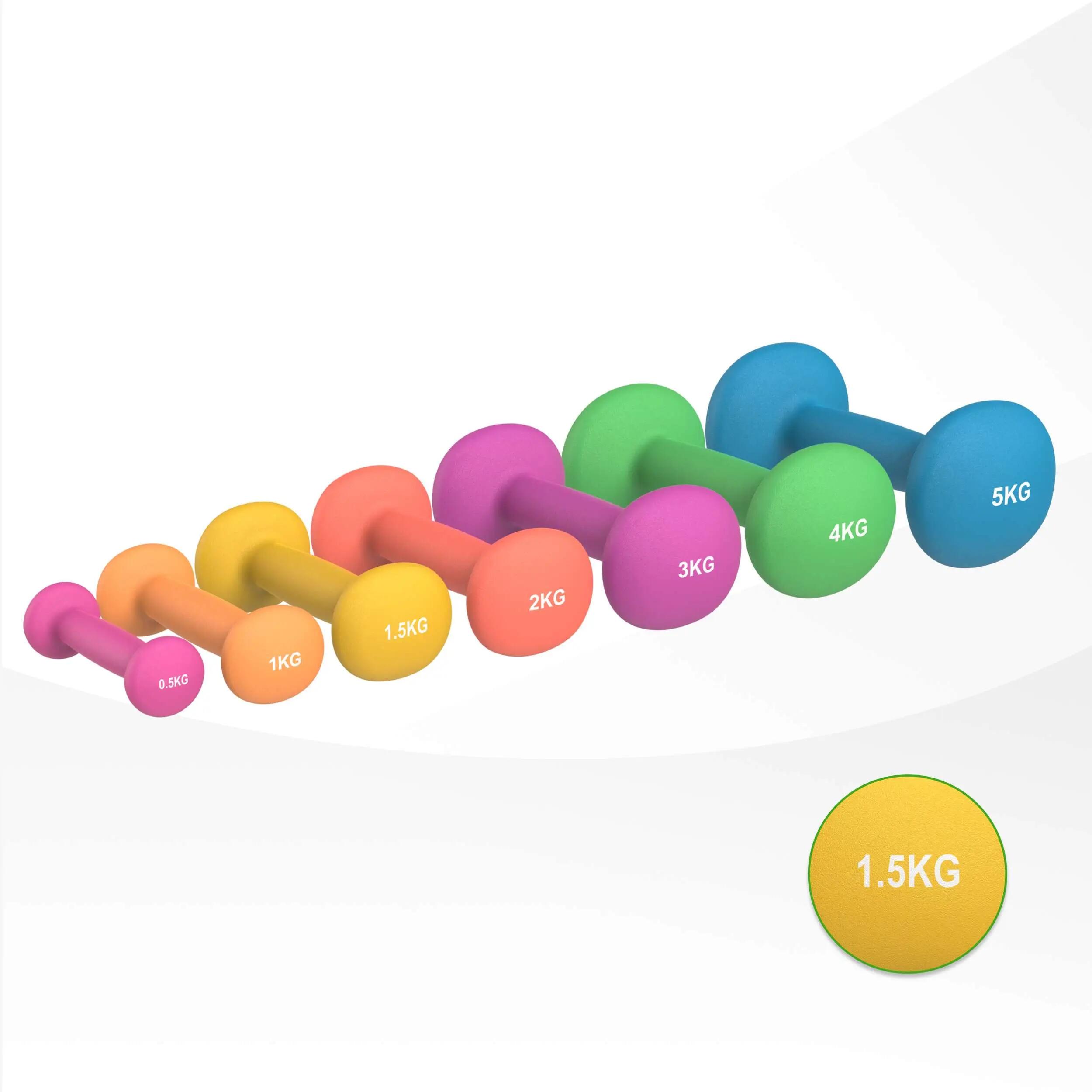 Neoprene Dumbbells / Dumbbell set 1,5kg Yellow 3/4