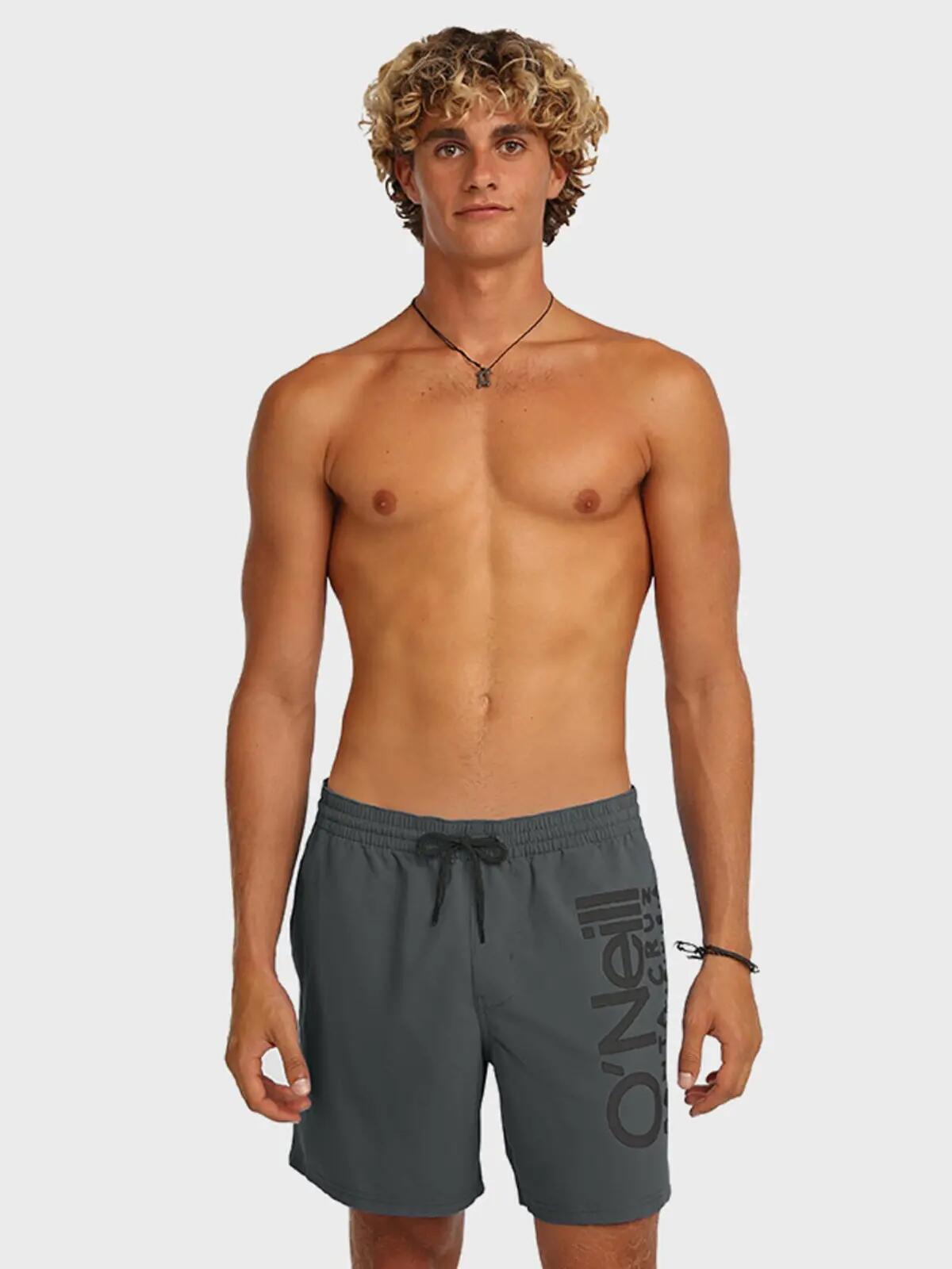 Heren Zwemshort Cali Logo Grijs 2/6