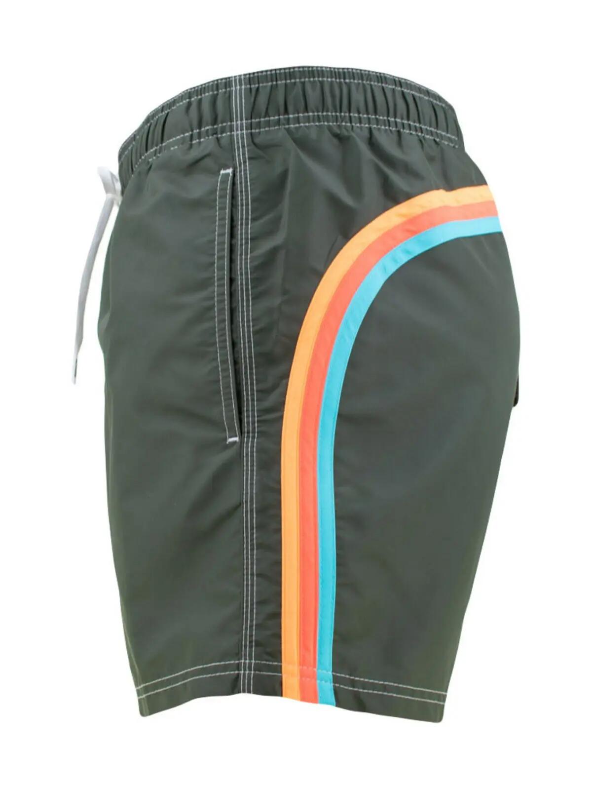 Herren Elastic Waist Badeshorts Grün 55101 6/7