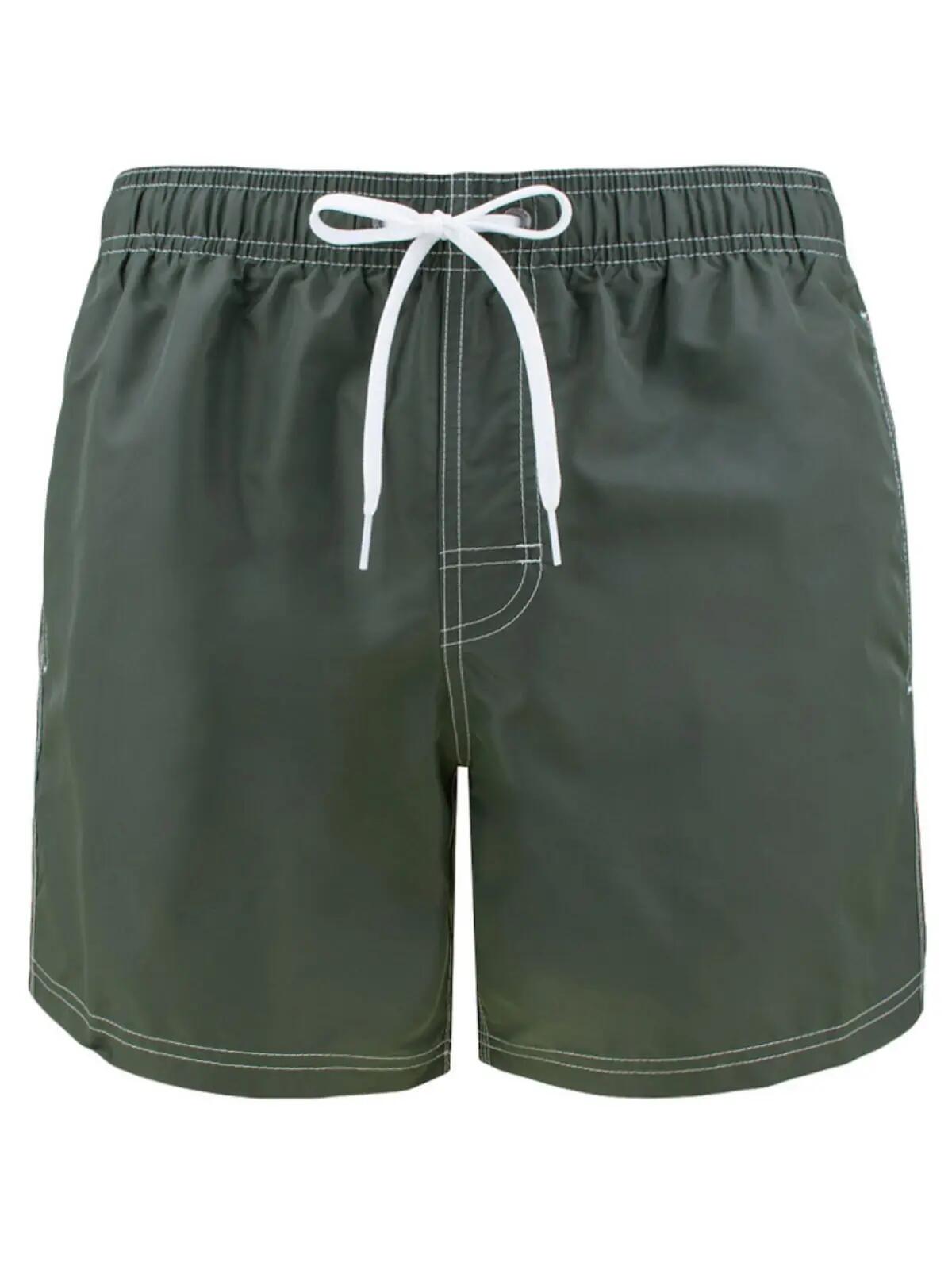 Herren Elastic Waist Badeshorts Grün 55101 5/7