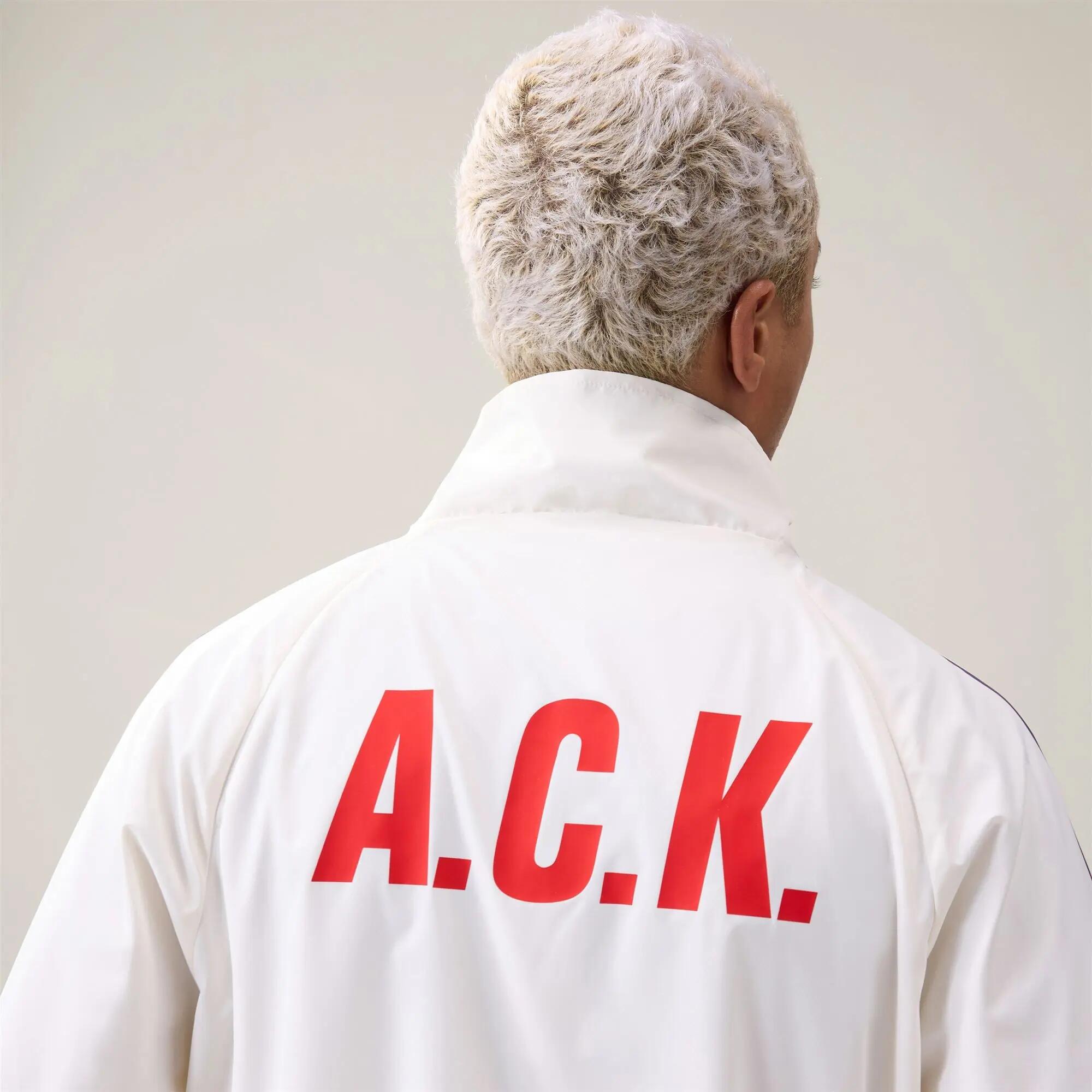 Felpa con zip da uomo in poliestere bianco da streetwear sportivo 6/6