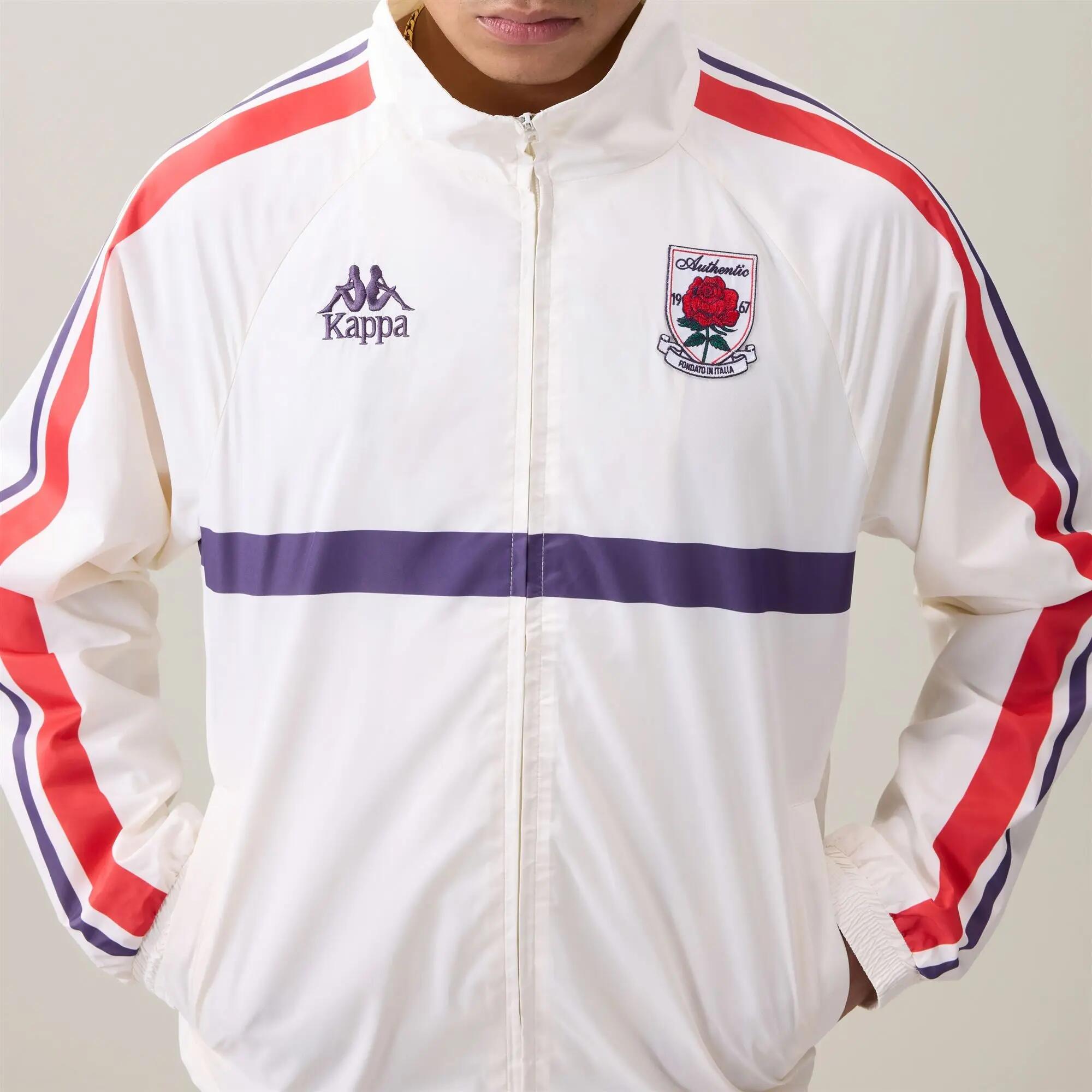Felpa con zip da uomo in poliestere bianco da streetwear sportivo 5/6