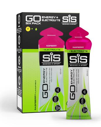 SIS GO Energy + Electrolyte Gels (6x60ml) Raspberry - Énergie et endurance