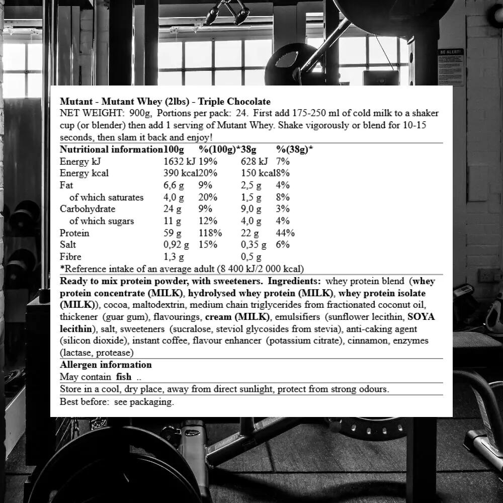 Mutant Mutant Whey (2lbs) Triple Chocolate - Proteine 3/3