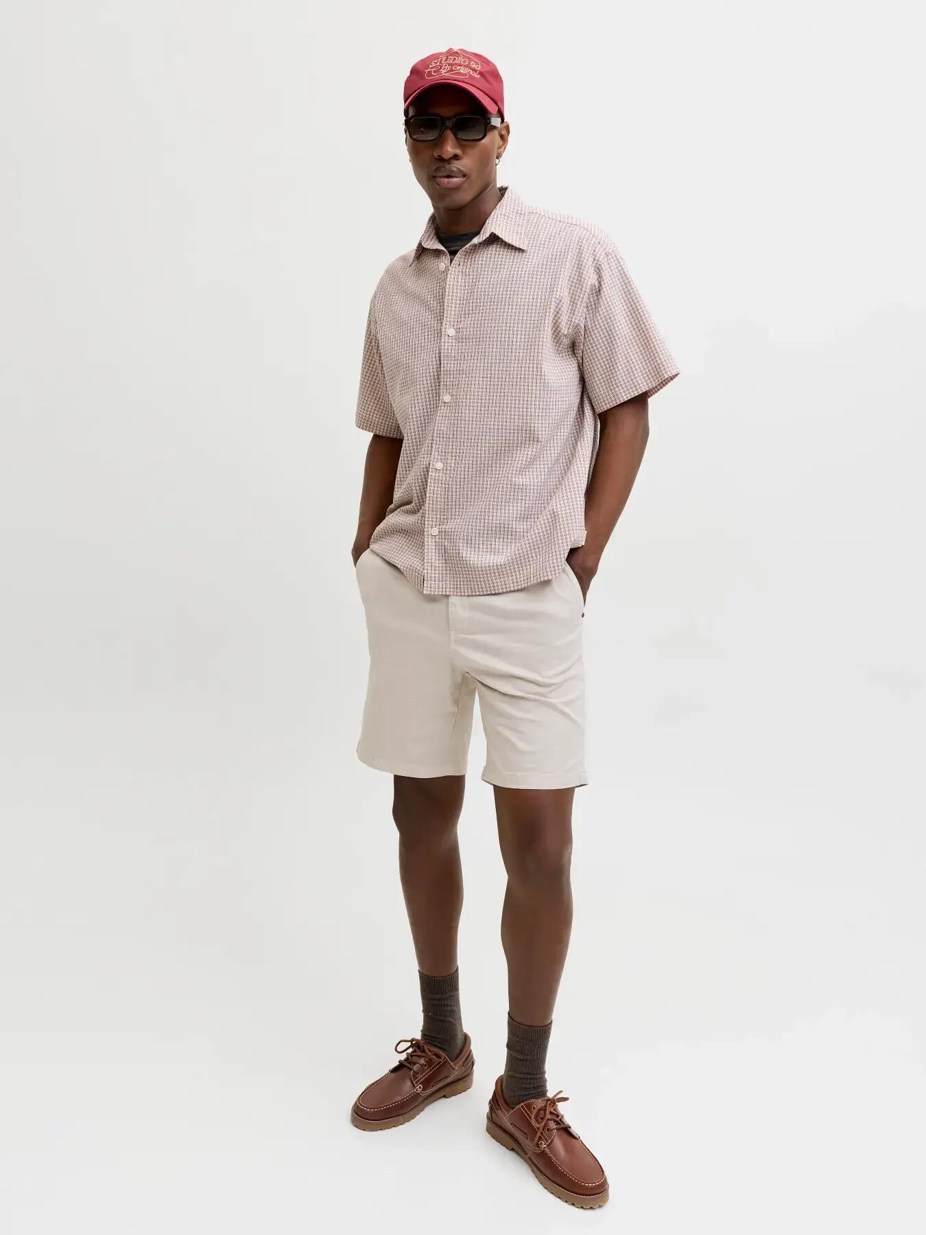 Homme Short chino Relaxed Fit Ace Vance Gris clair 8/8