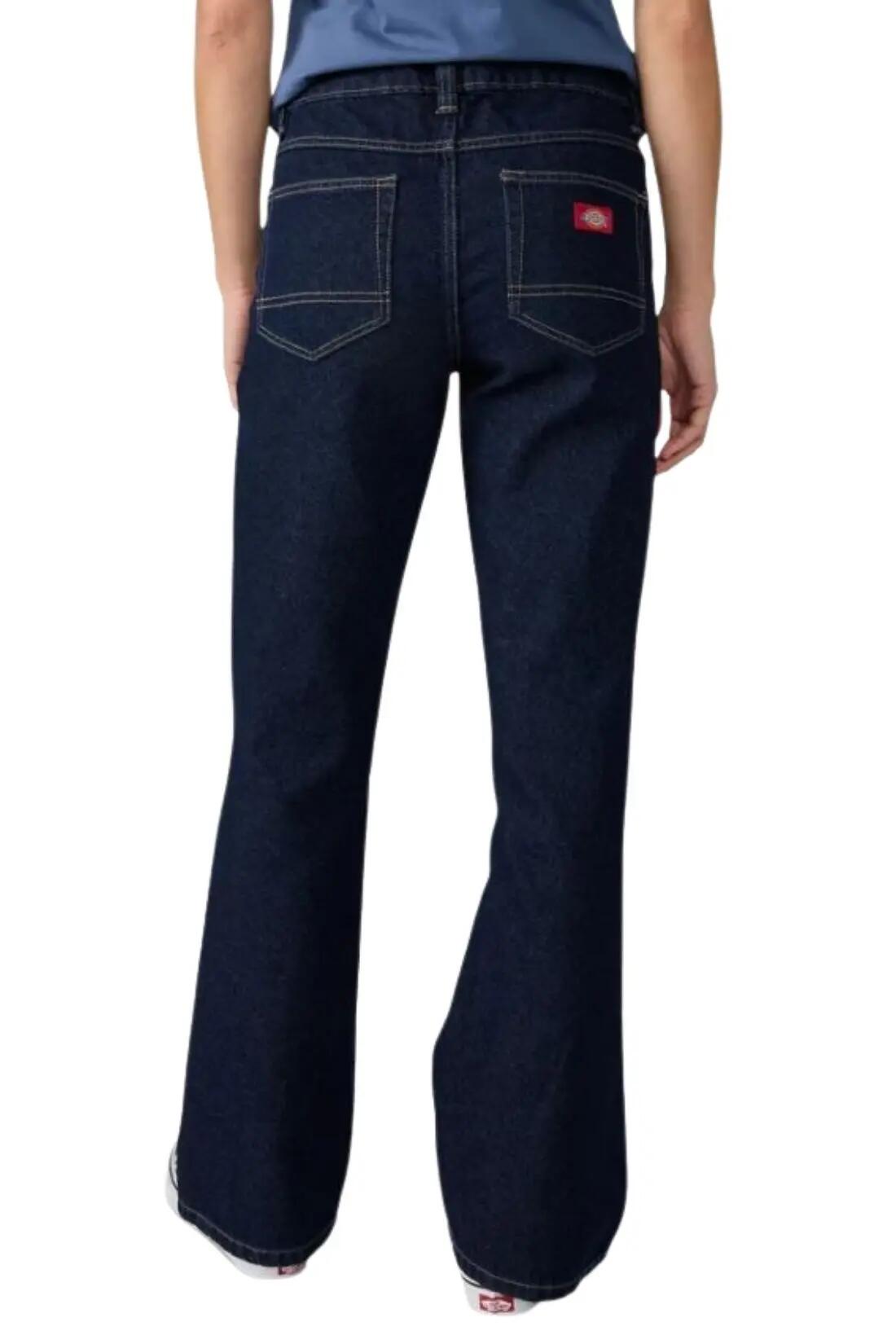 Rifle - športové oblečenie - dámske - bootcut, s vysokým pásom - modrá 3/4