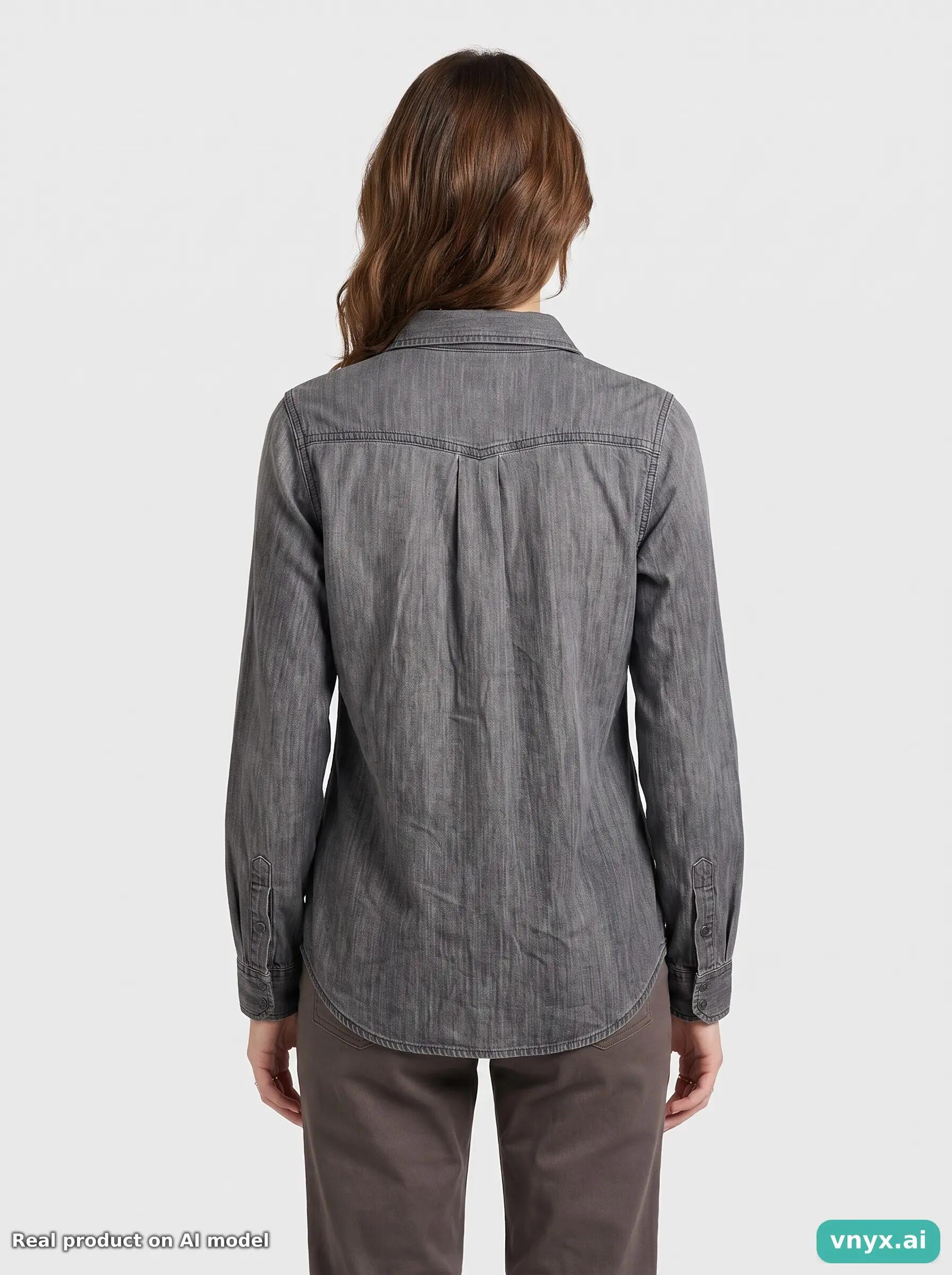 Second Life - Vintage Lee Grey Casual Shirts Women S 3/6