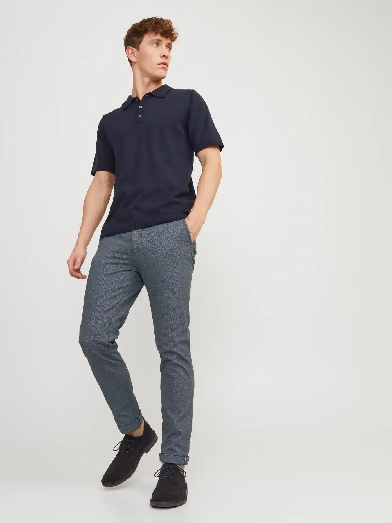 Herren Chinohose Slim Fit Marco Fury L34 Hellblau 8/8