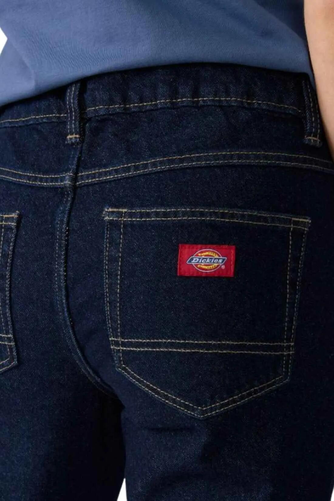 Rifle - športové oblečenie - dámske - bootcut, s vysokým pásom - modrá 4/4