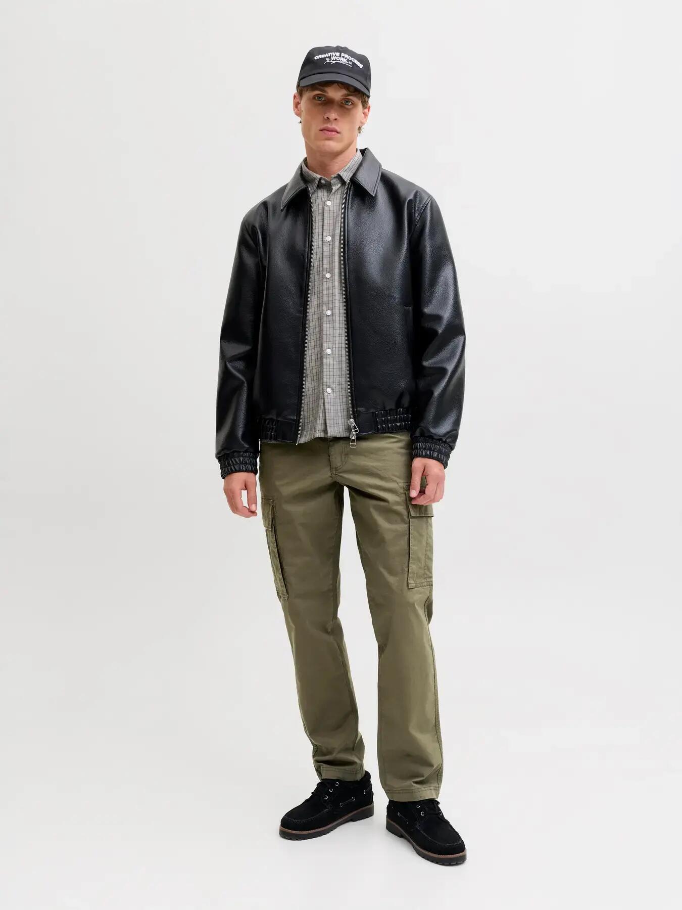 Herren Cargohose Relaxed Fit Kane Frank L34 Dunkelgrün 5/8