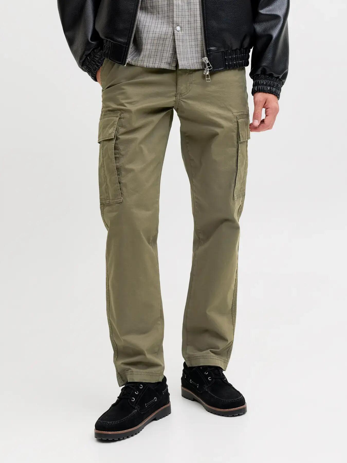 Herren Cargohose Relaxed Fit Kane Frank L34 Dunkelgrün 3/8