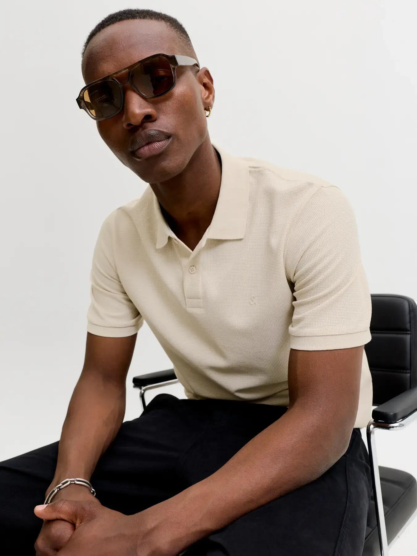Homem Polo Regular Fit Austin Cinzento-claro 8/8