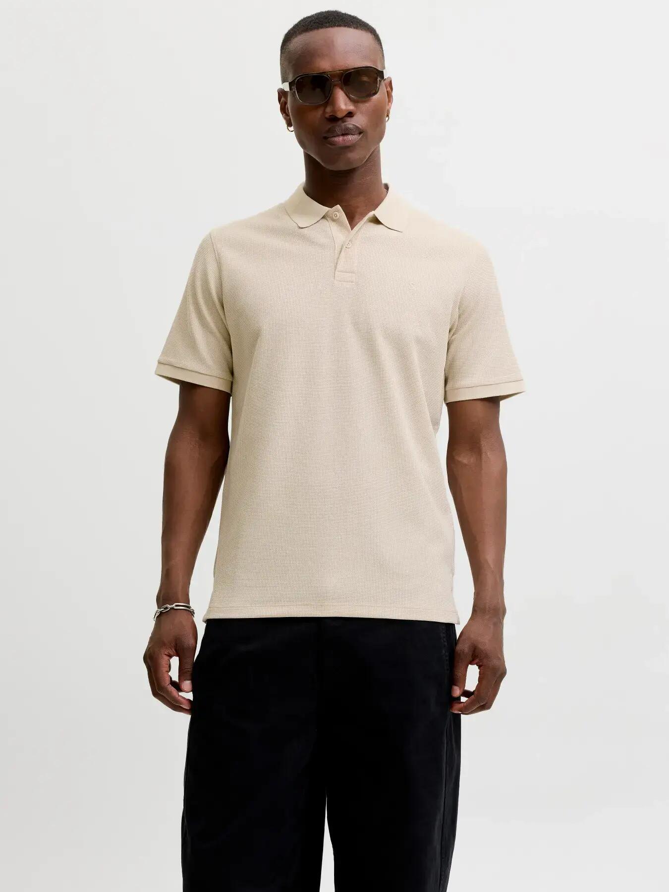Homem Polo Regular Fit Austin Cinzento-claro 3/8