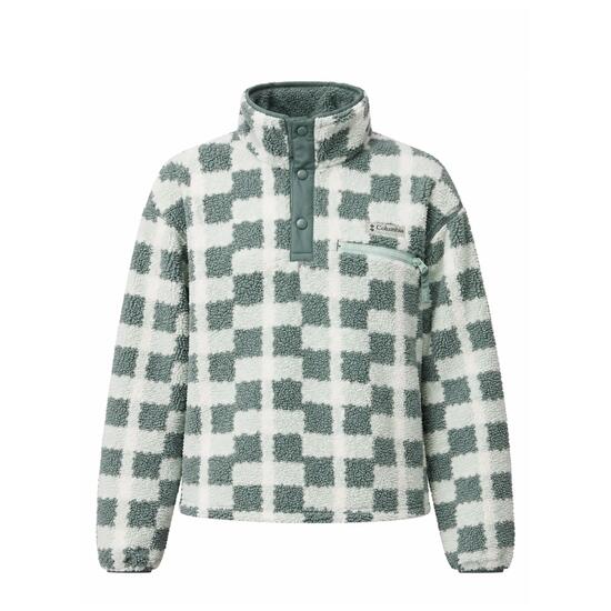 Pullover weich wärmend Damen - Helvetia™ II Printed Cropped Half Snap