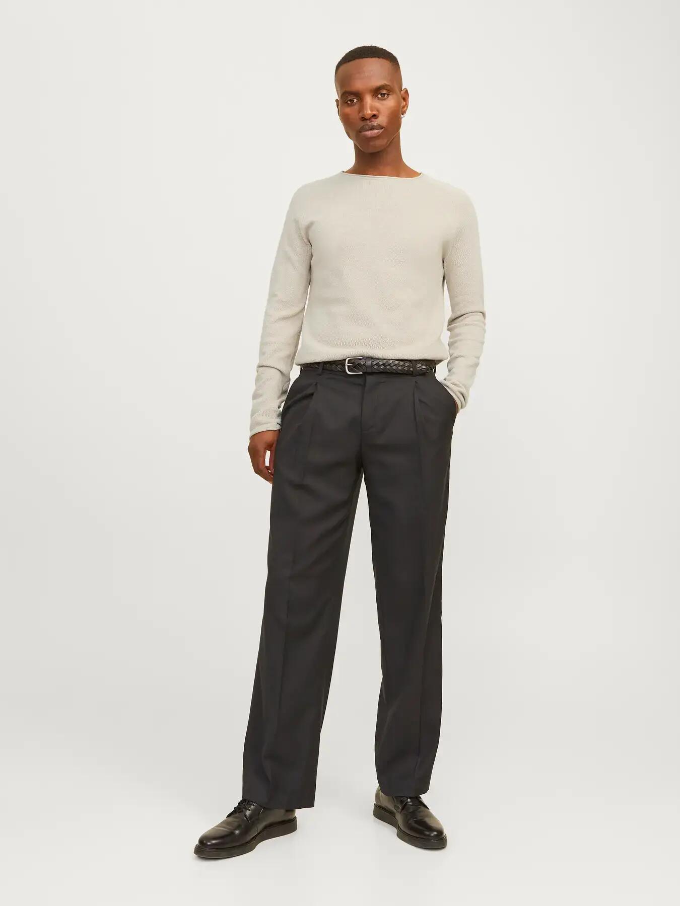 Homme Pull Structure Fit Hill Gris clair 5/8
