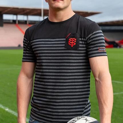 T-shirt Marinière Stade Toulousain La Prestige Noir / Gris Homme