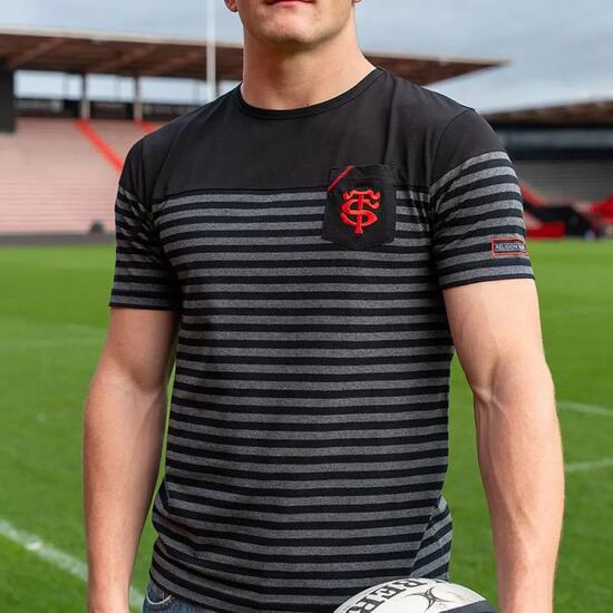 T-shirt Marinière Stade Toulousain La Prestige Noir / Gris Homme