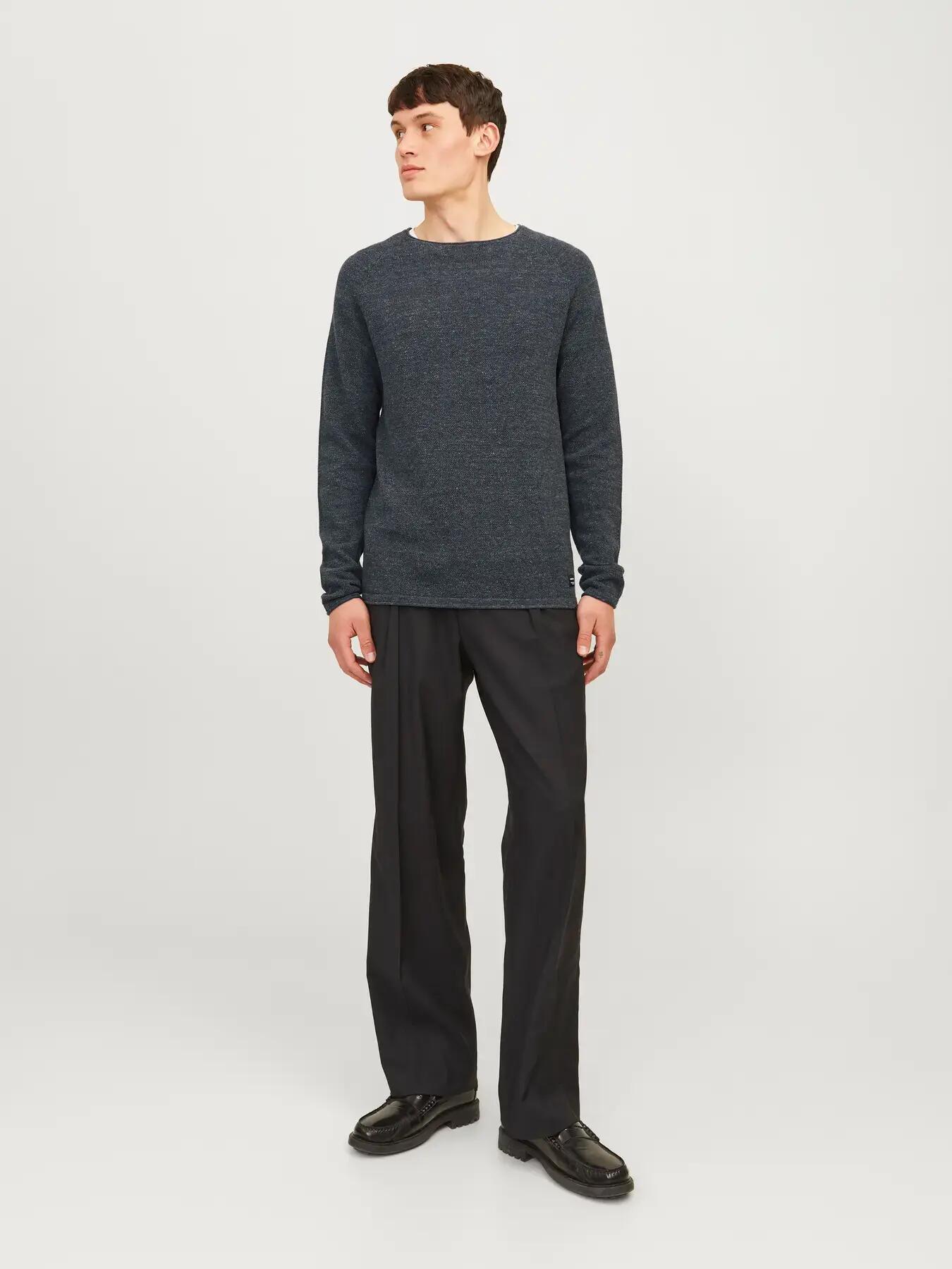 Homme Pull Structure Fit Hill Gris foncé 5/8