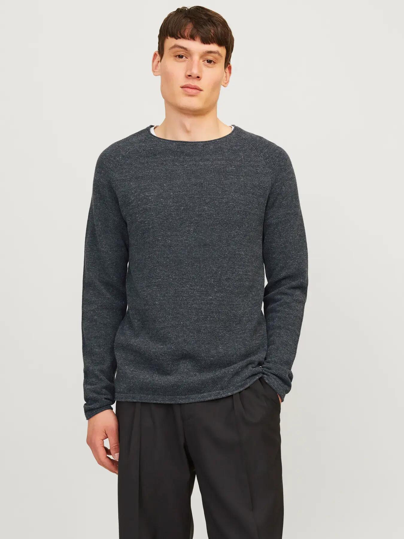 Homme Pull Structure Fit Hill Gris foncé 3/8