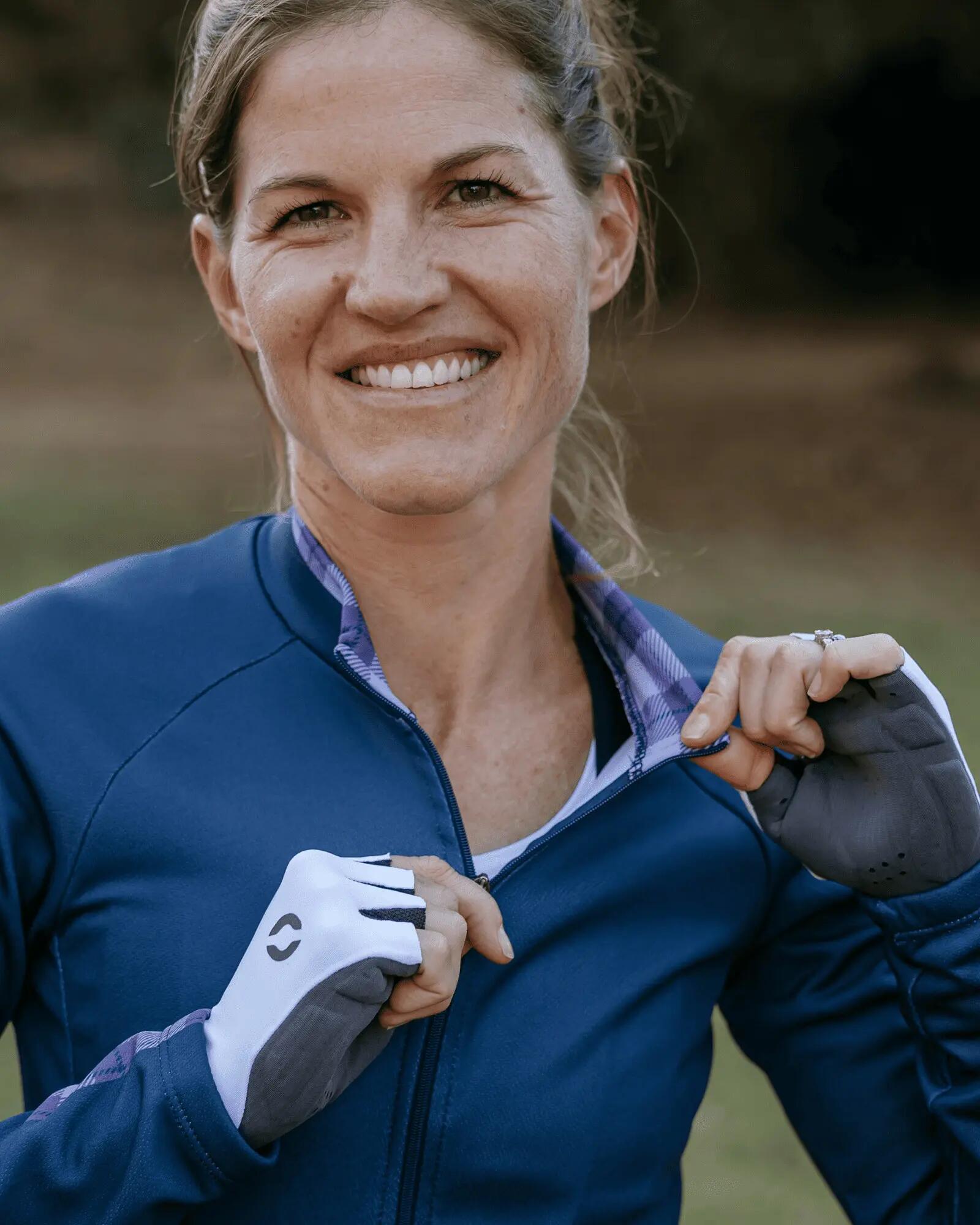 Maglia da ciclismo donna a maniche lunghe - EMILIA VICHY 3/4