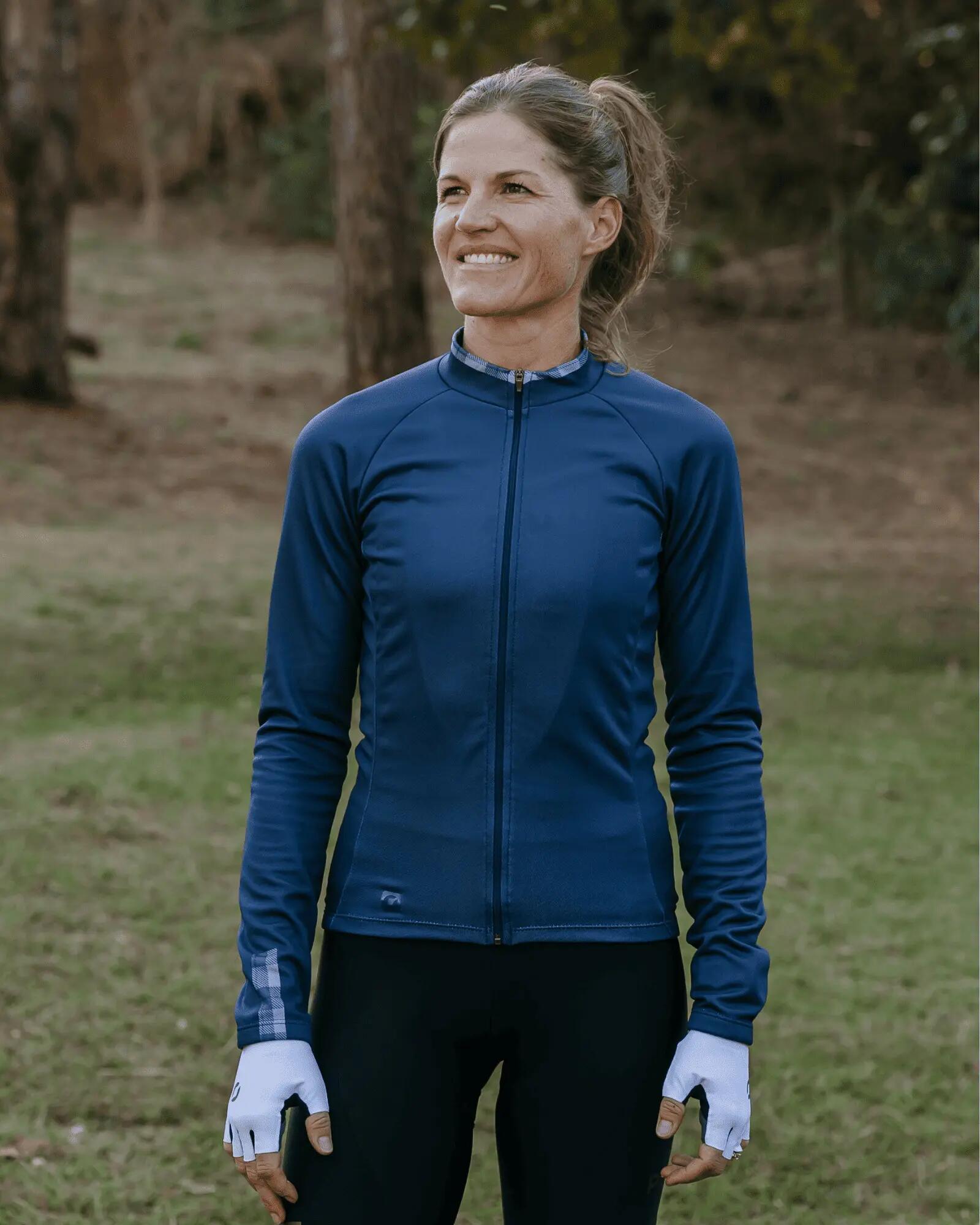 Maglia da ciclismo donna a maniche lunghe - EMILIA VICHY 2/4