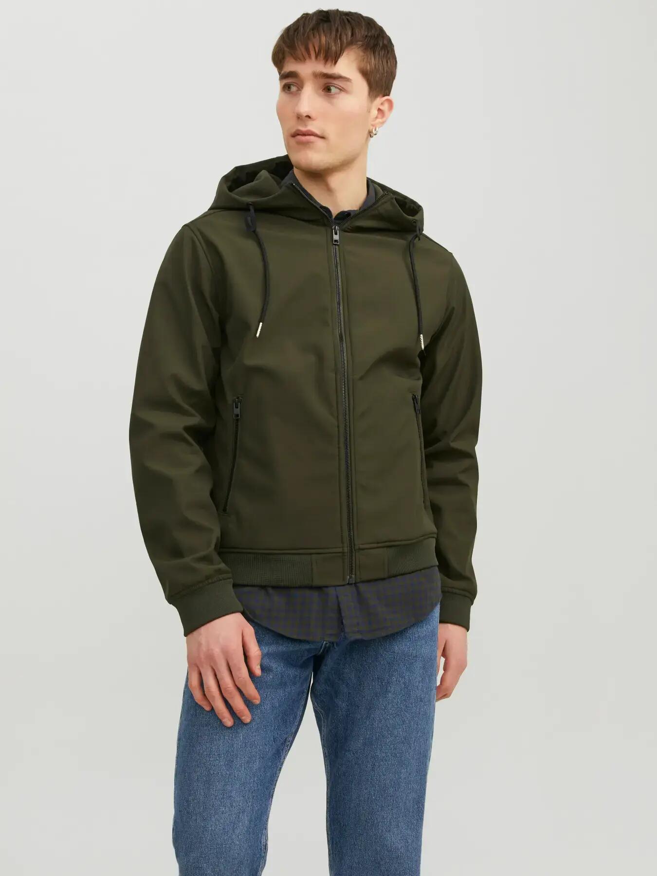Herren Jacke Basic Dunkelgrün 3/7
