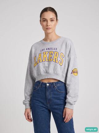 Second Life - Vintage NBA Light Grey Sweatshirt Women L