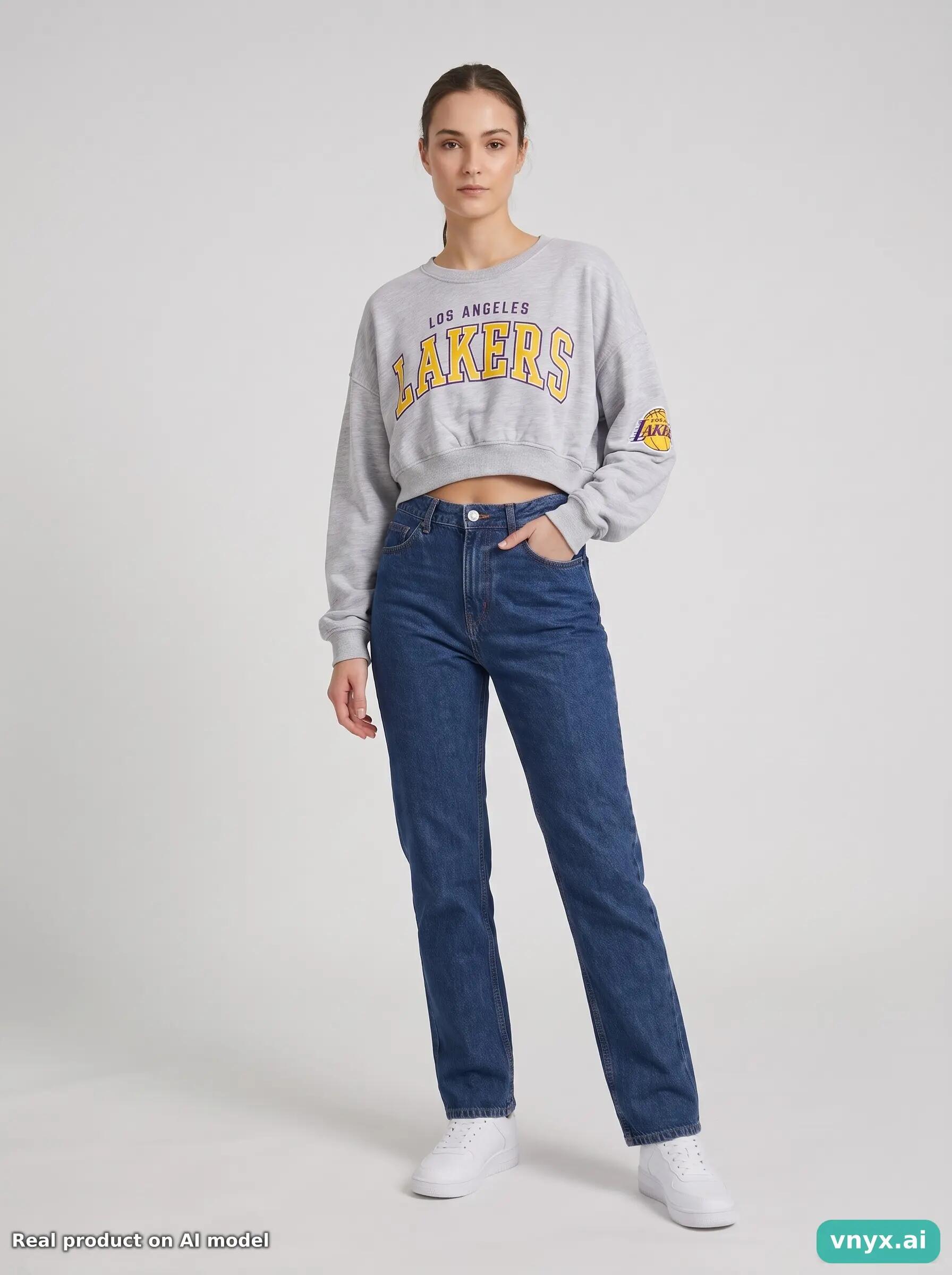 Second Life - Vintage NBA Light Grey Sweatshirt Women L 6/6
