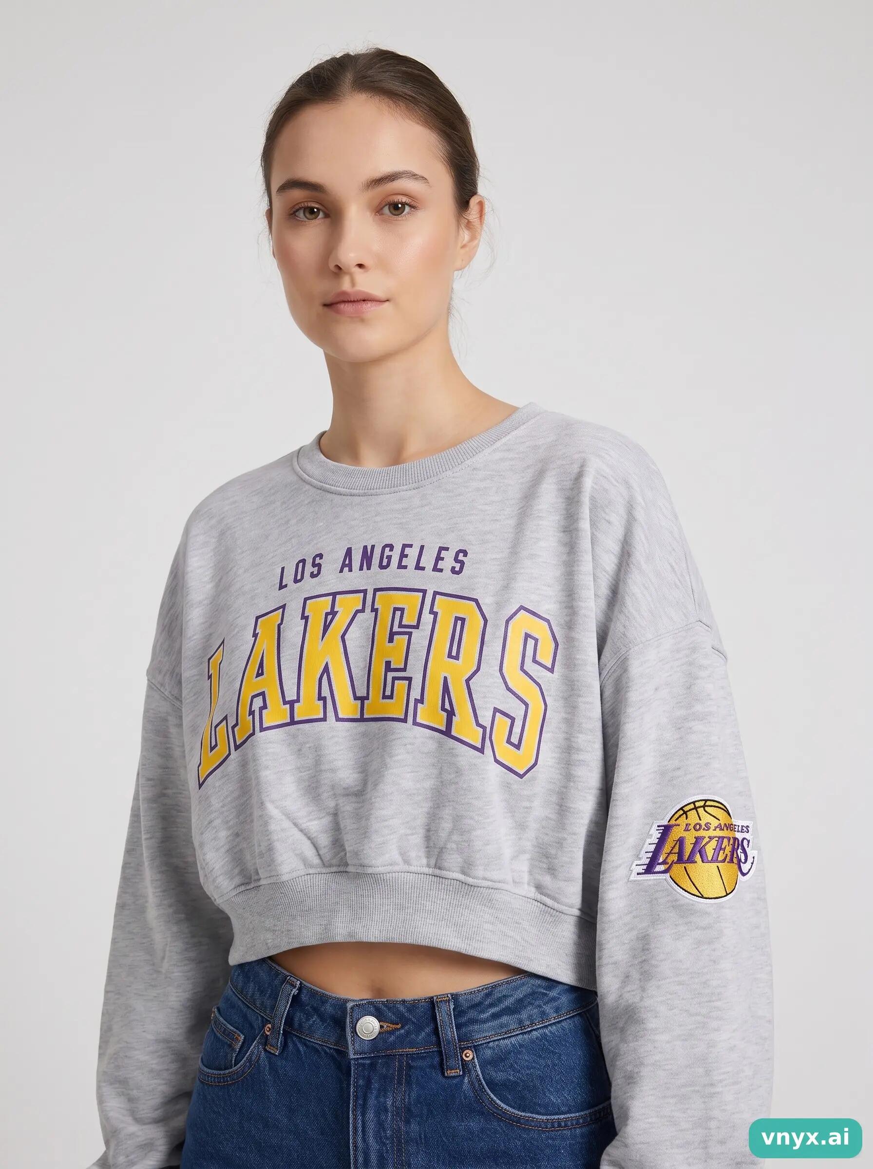 Second Life - Vintage NBA Light Grey Sweatshirt Women L 5/6