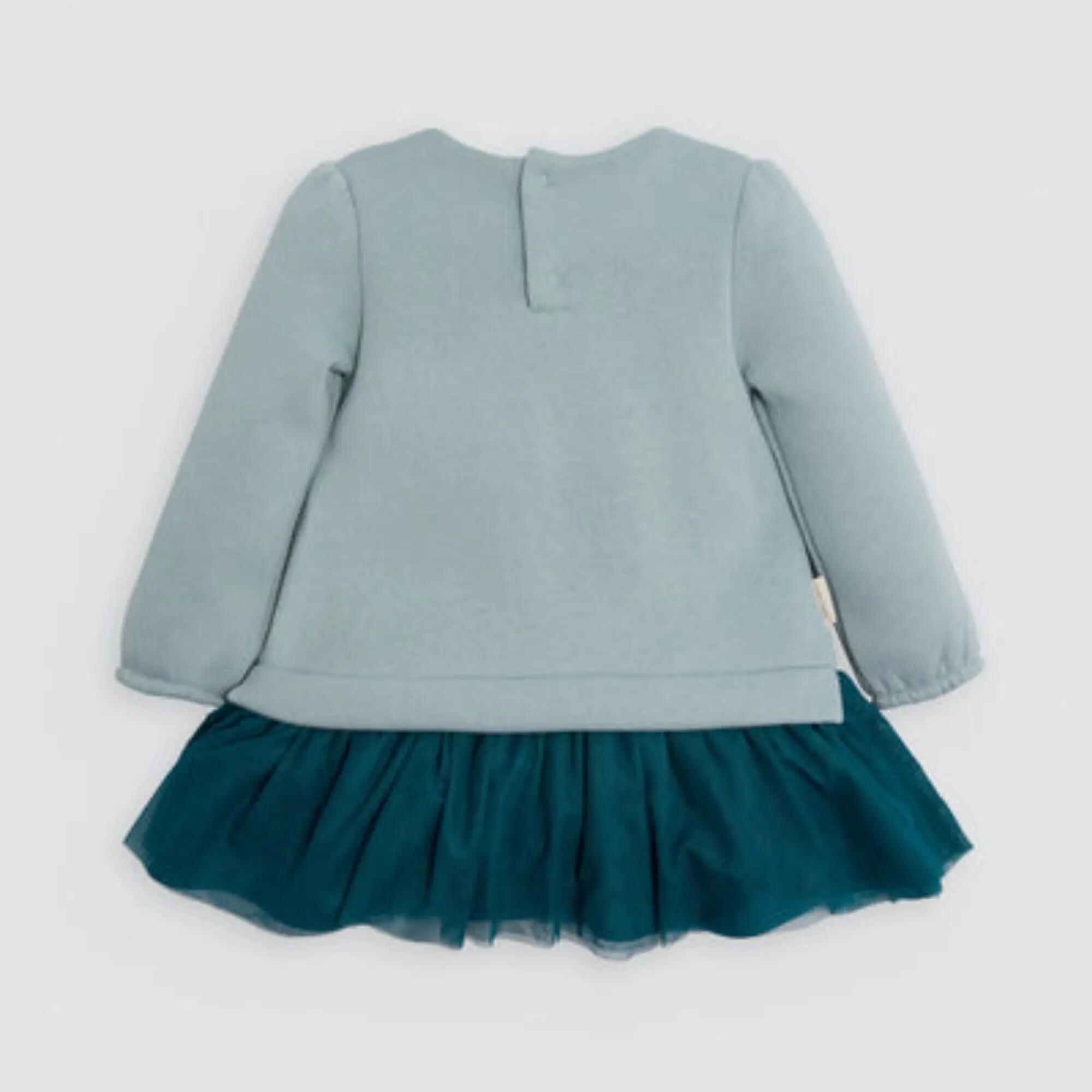 Vestido de bebé de manga comprida com detalhe de urso texturizado 6/6