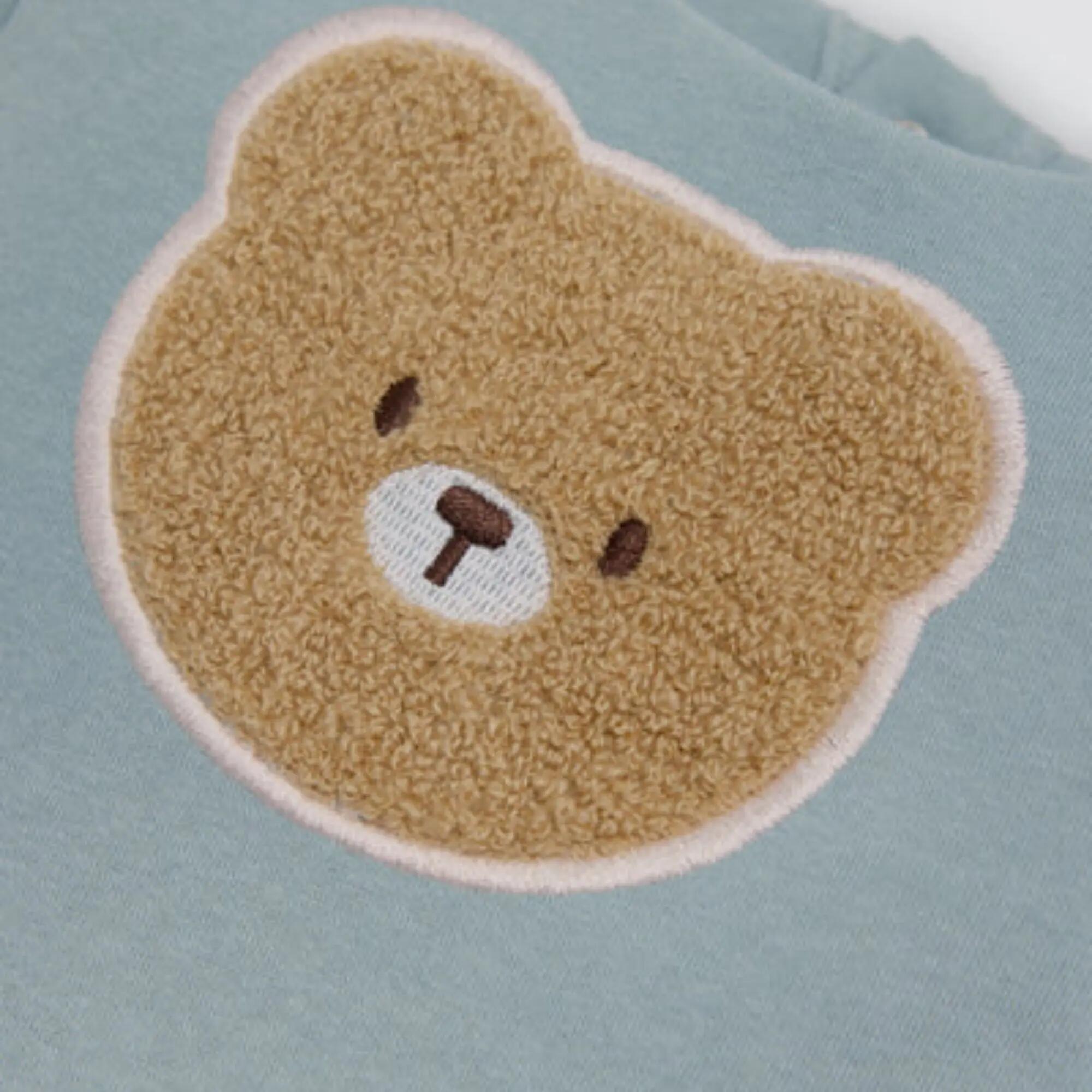 Vestido de bebé de manga comprida com detalhe de urso texturizado 3/6