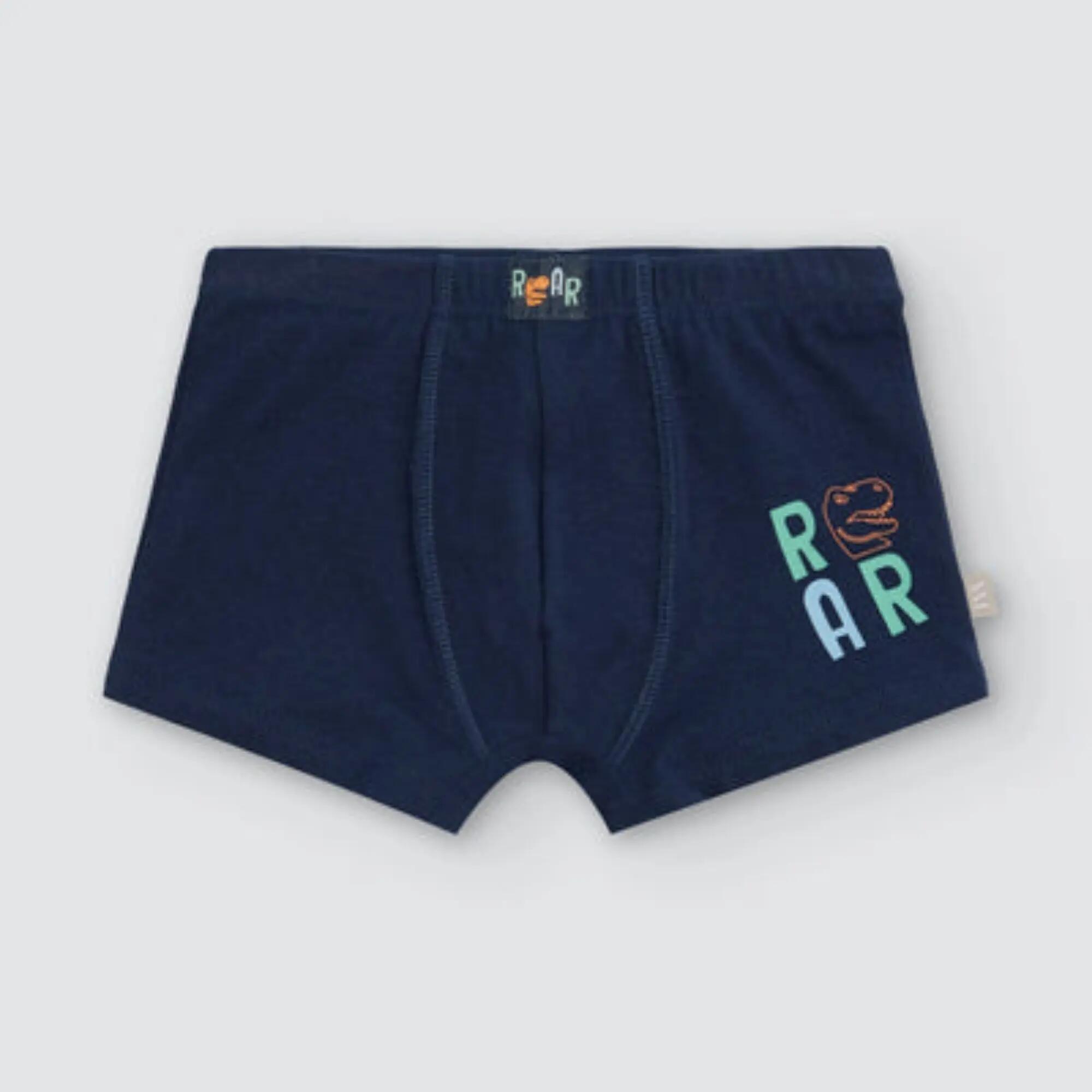 Pack de 2 boxers de menino em algodão com estampado de dinossauros 2/4