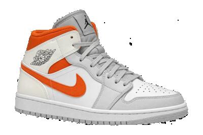 Heren - sneaker - tweekleurig - jordan 1 mid - starfish, pure platinum