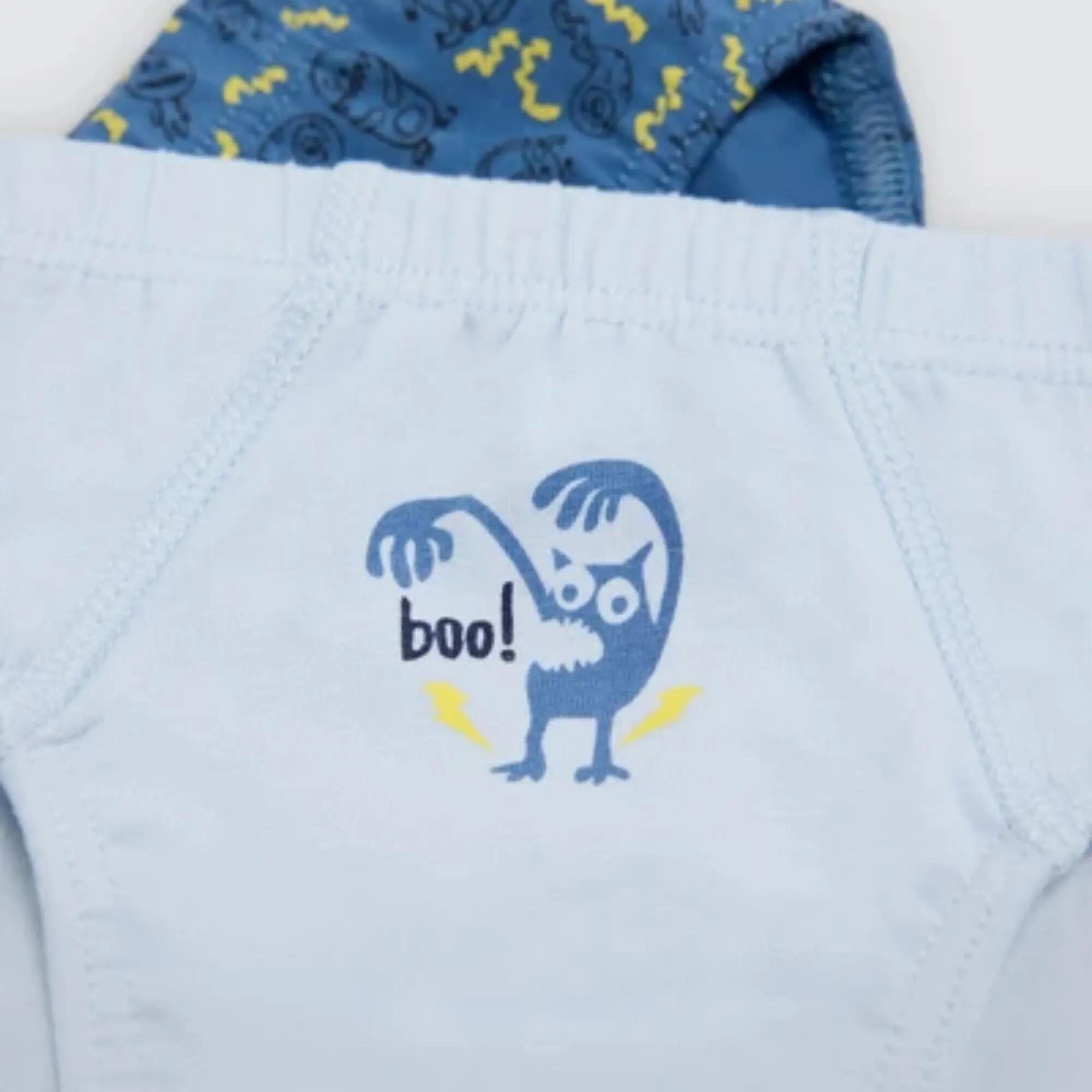 Pack de 2 slips de menino em algodão com estampado de monstros 2/4
