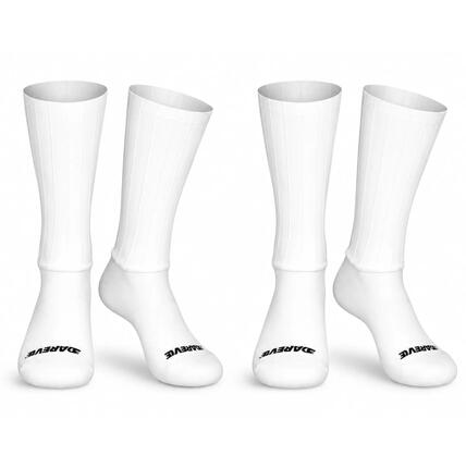 Chaussettes cyclisme aérodynamiques blanches lot de 2 paires - AERO