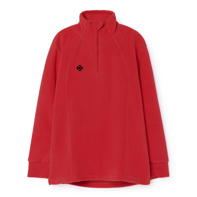 Sudadera con capucha de forro polar para niña, cálida, suelta, cuello de  botón, capa superior para niños de 4 a 12 años, Rojo 