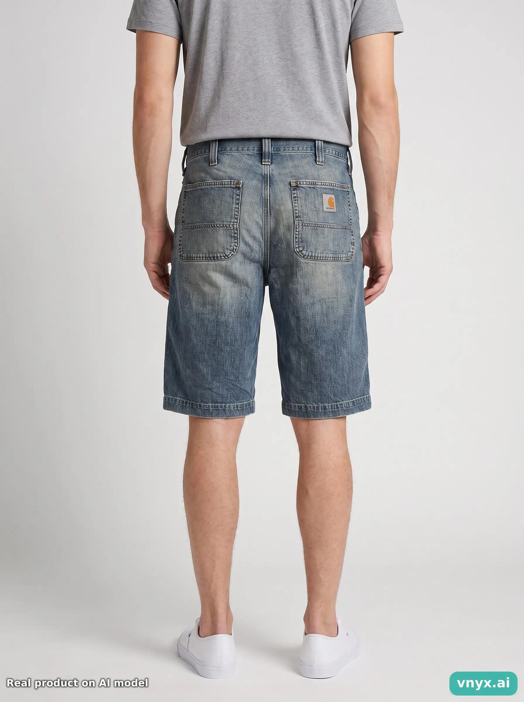 Second Life - Vintage Carhartt Faded Blue Shorts Men W36 2/6