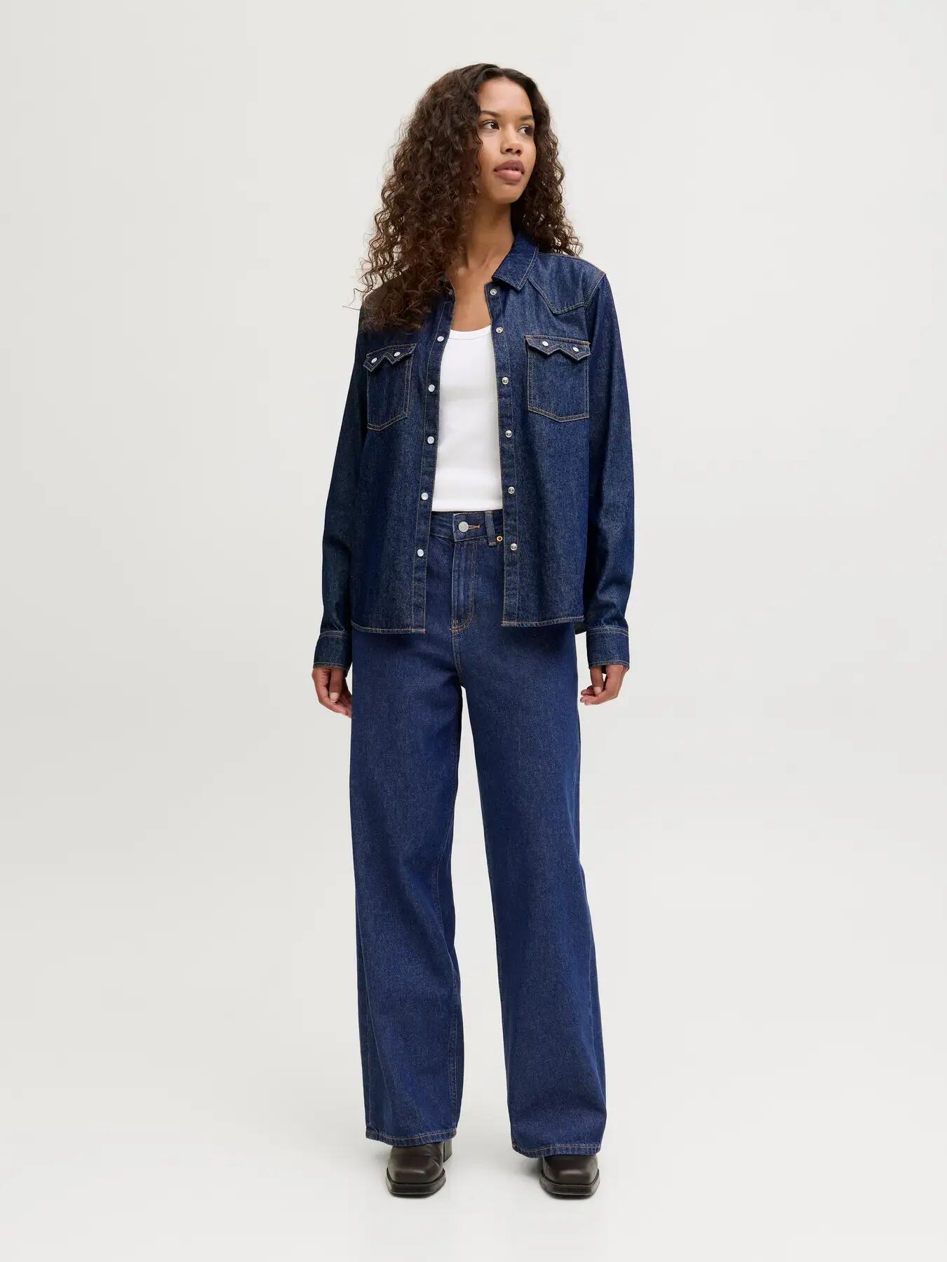Damen Jeans Relaxed Fit Tokyo Wide L32 Dunkelblau 6/9