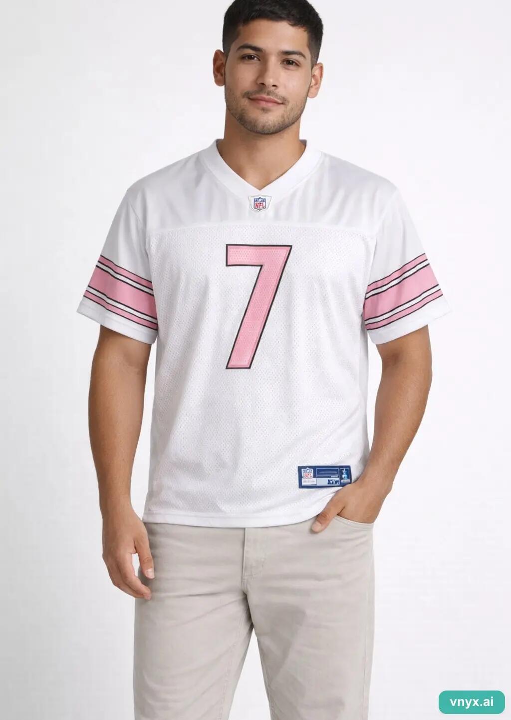 Second Life - Vintage Reebok White and Pink Jersey Men XL 1/5