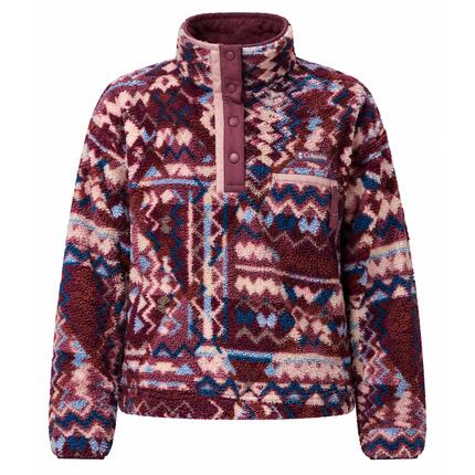 Pullover weich wärmend Damen - Helvetia™ II Printed Cropped Half Snap