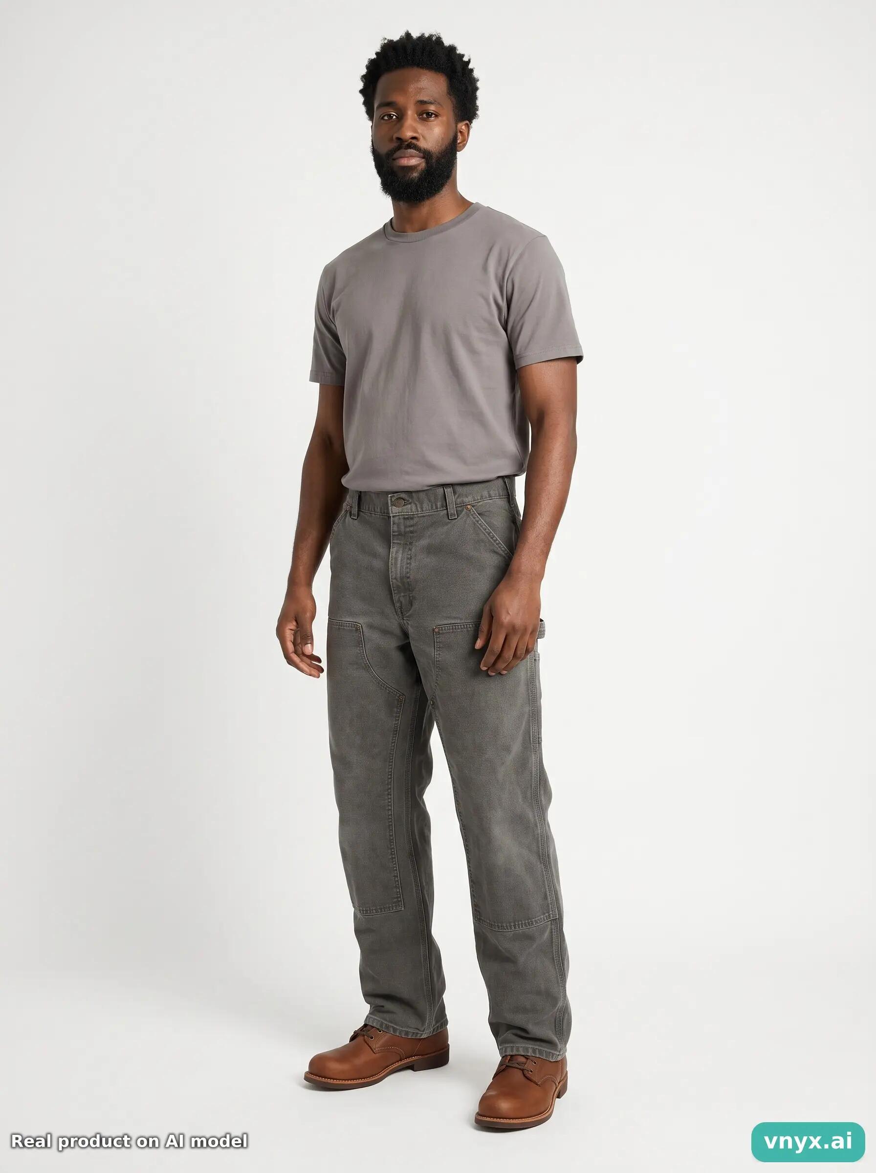 Second Life - Vintage Carhartt Faded Grey Trousers Men 36 L38 3/6