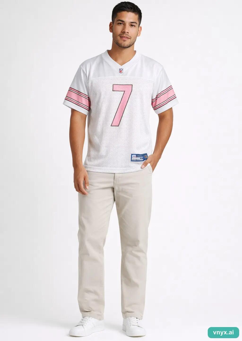 Second Life - Vintage Reebok White and Pink Jersey Men XL 3/5