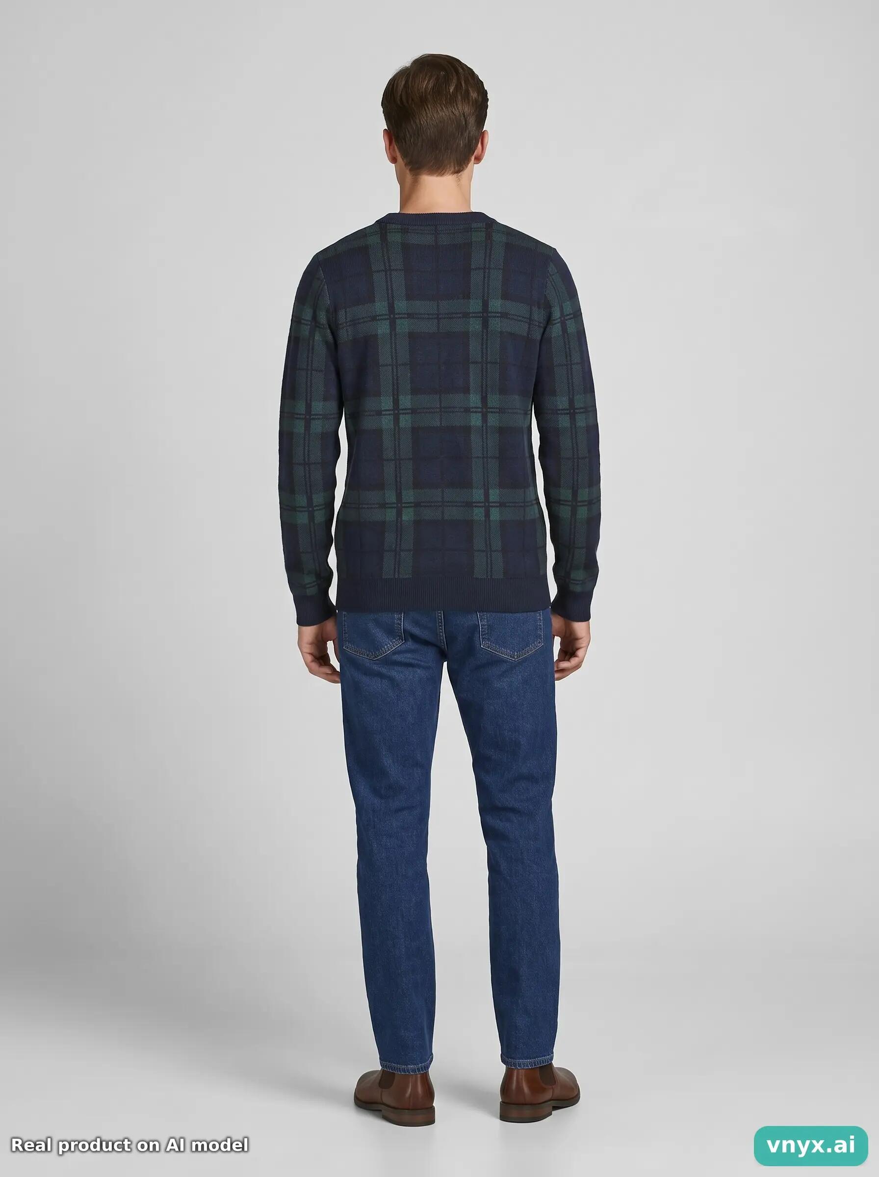 Second Life - Next Navy & Green Sweater Men S 4/5