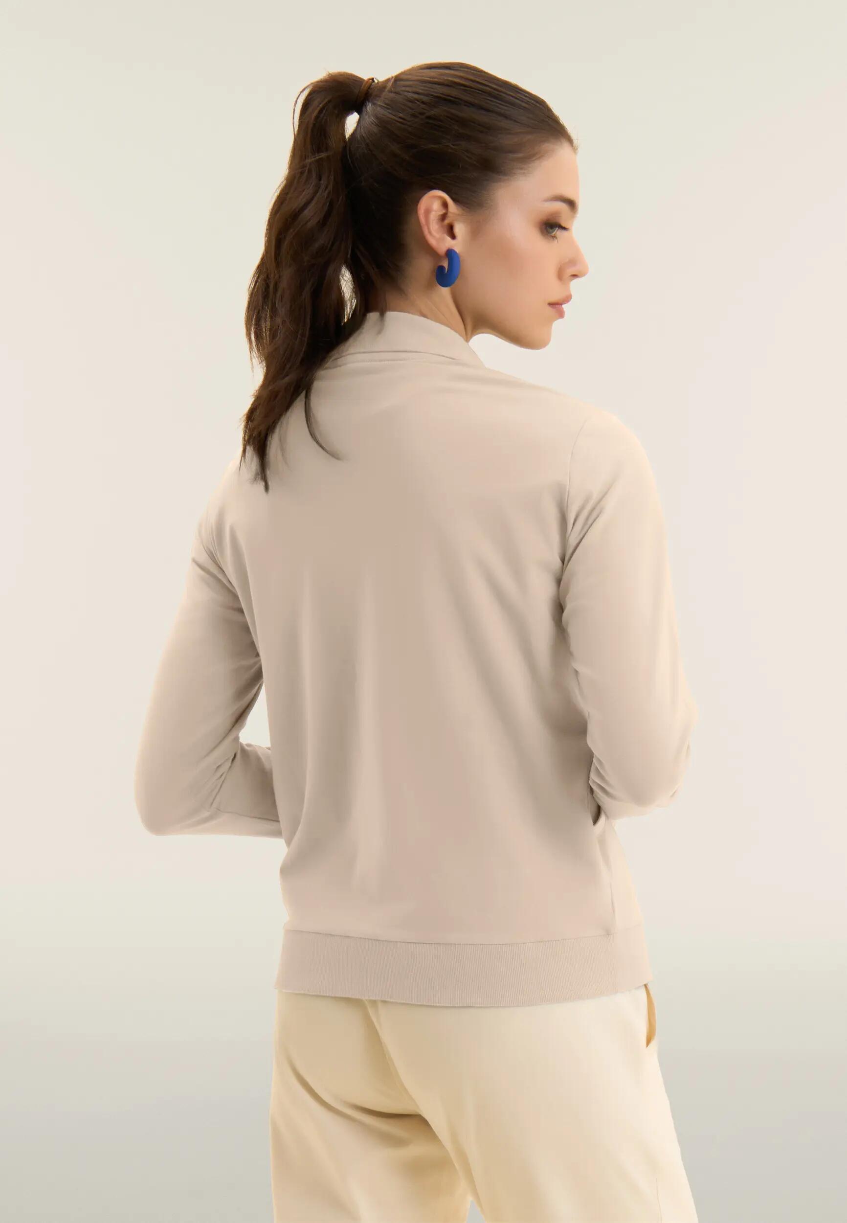 Sudadera con cremallera y cuello alto en tejido de punto elástico 3/6