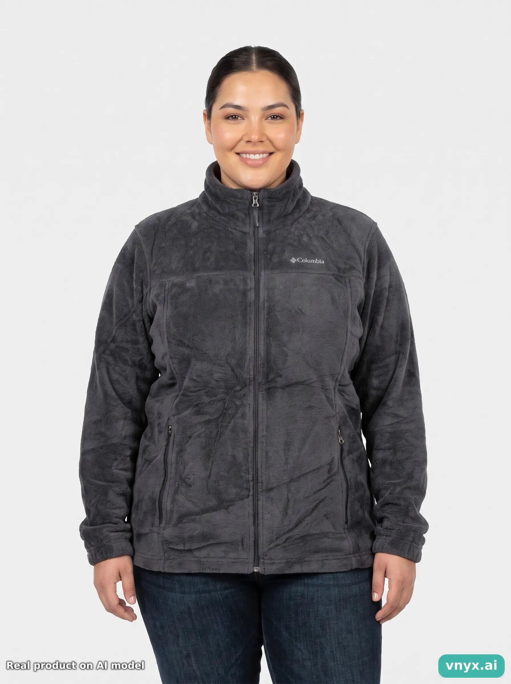 Second Life - Vintage Columbia Sportswear Charcoal Fleece Jacket Women XL 1/6
