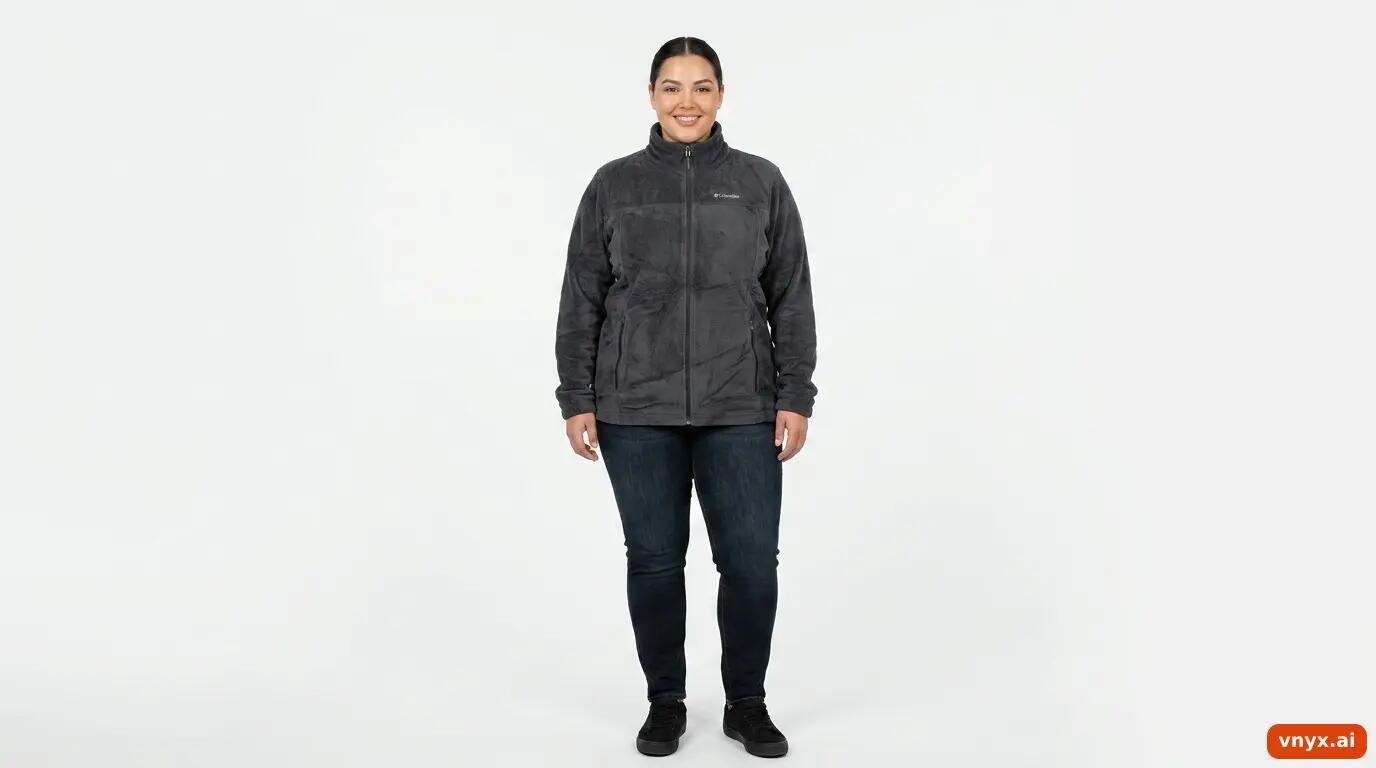 Second Life - Vintage Columbia Sportswear Charcoal Fleece Jacket Women XL 2/6