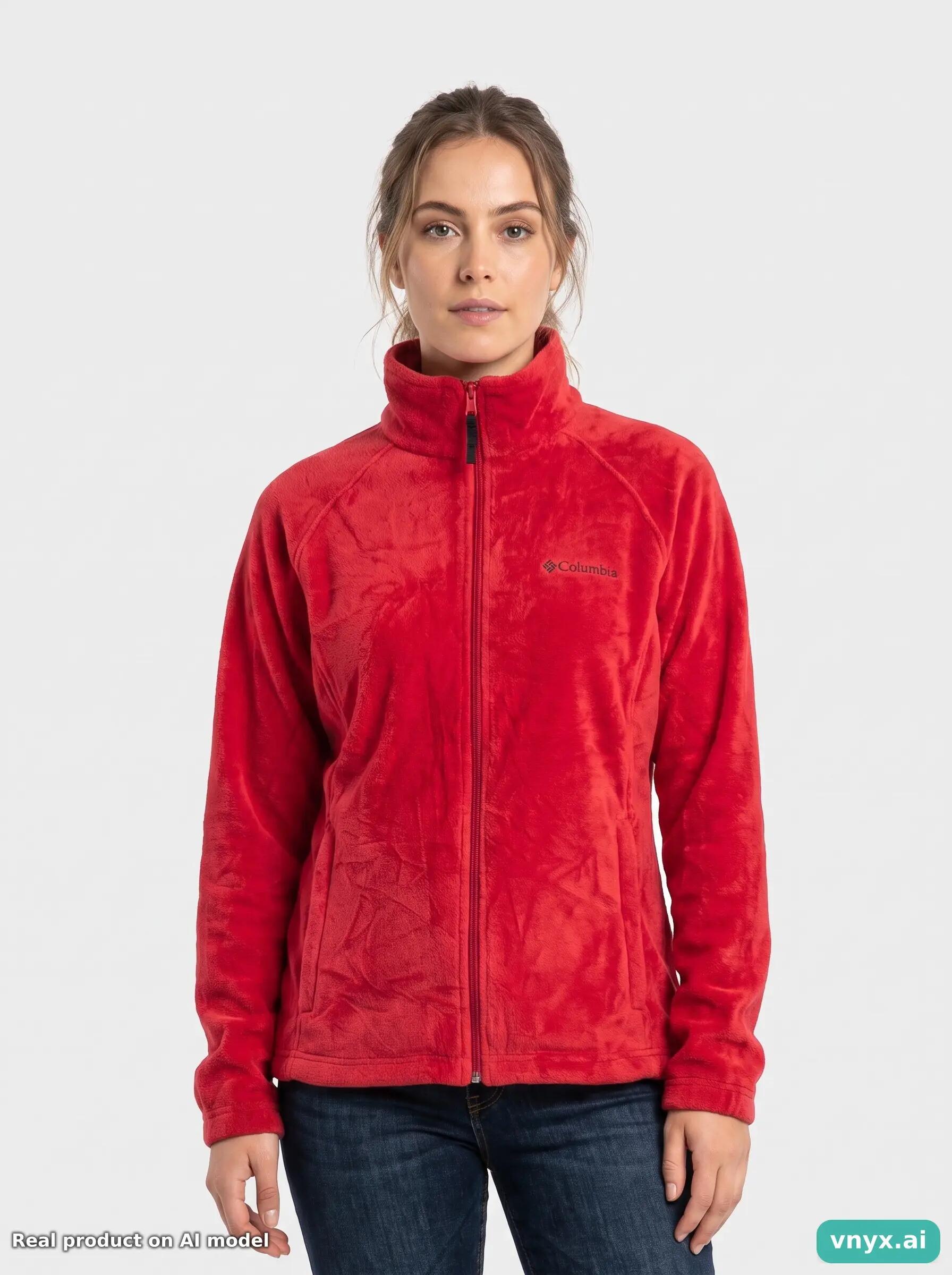 Second Life - Classic Columbia Sportswear Company Fleece Jacket in Red size M 6/6