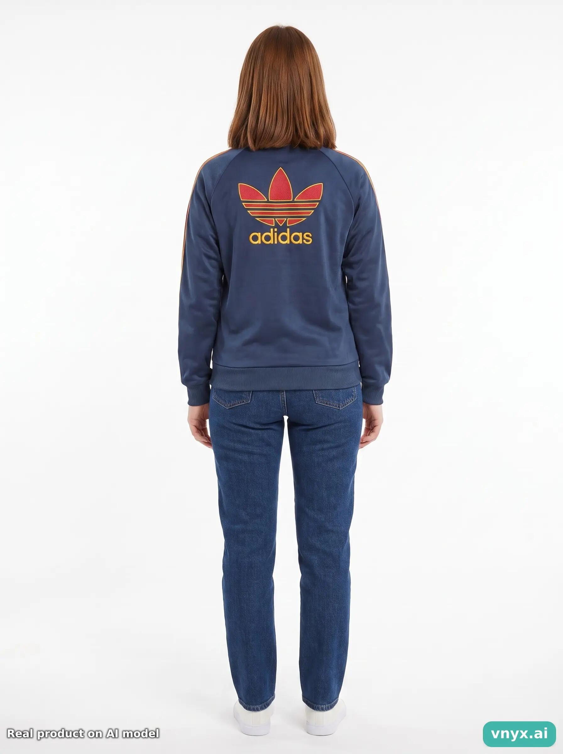 Second Life - Adidas Bomber Jacket in Navy Blue size S 4/5