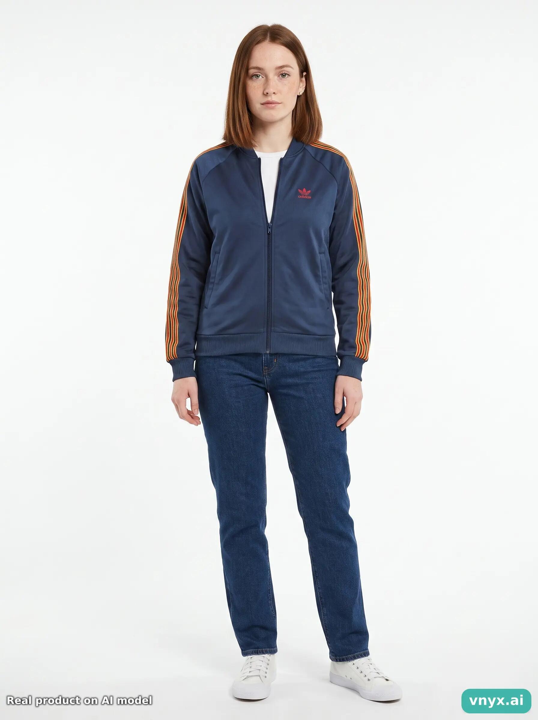 Second Life - Adidas Bomber Jacket in Navy Blue size S 3/5